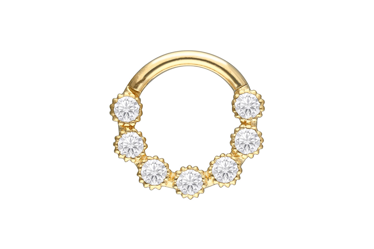 18 Karat Gold Segmentring Clicker 7 MOISSANITE