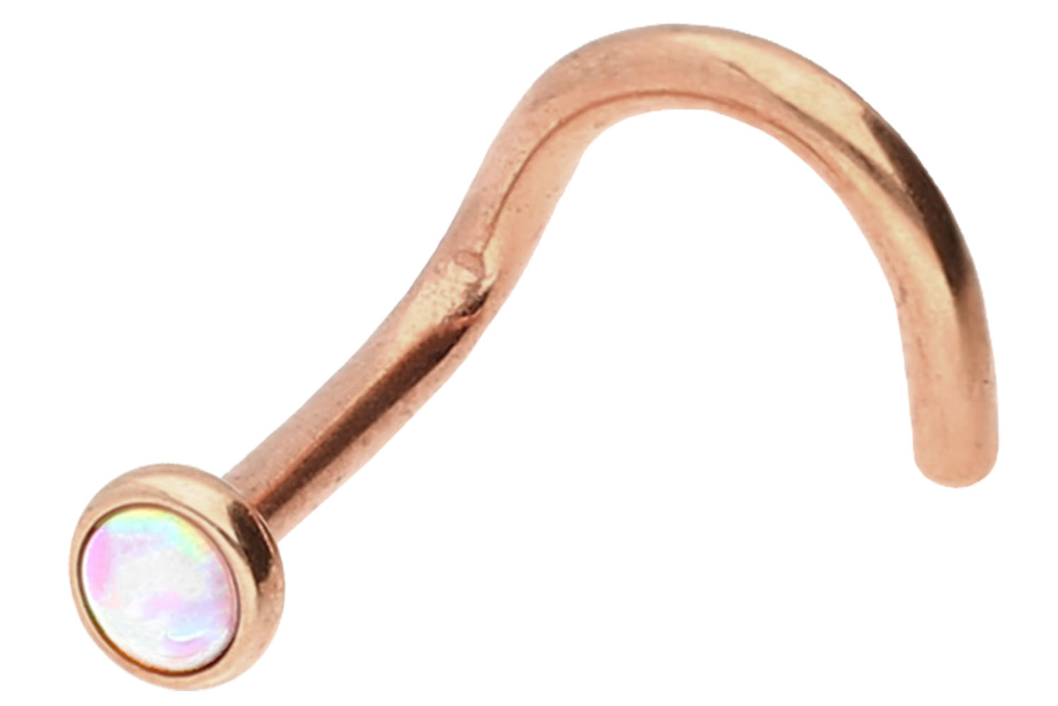 Chirurgenstahl Nasenstecker Spirale DISC + SYNTHETISCHER OPAL ++SALE++