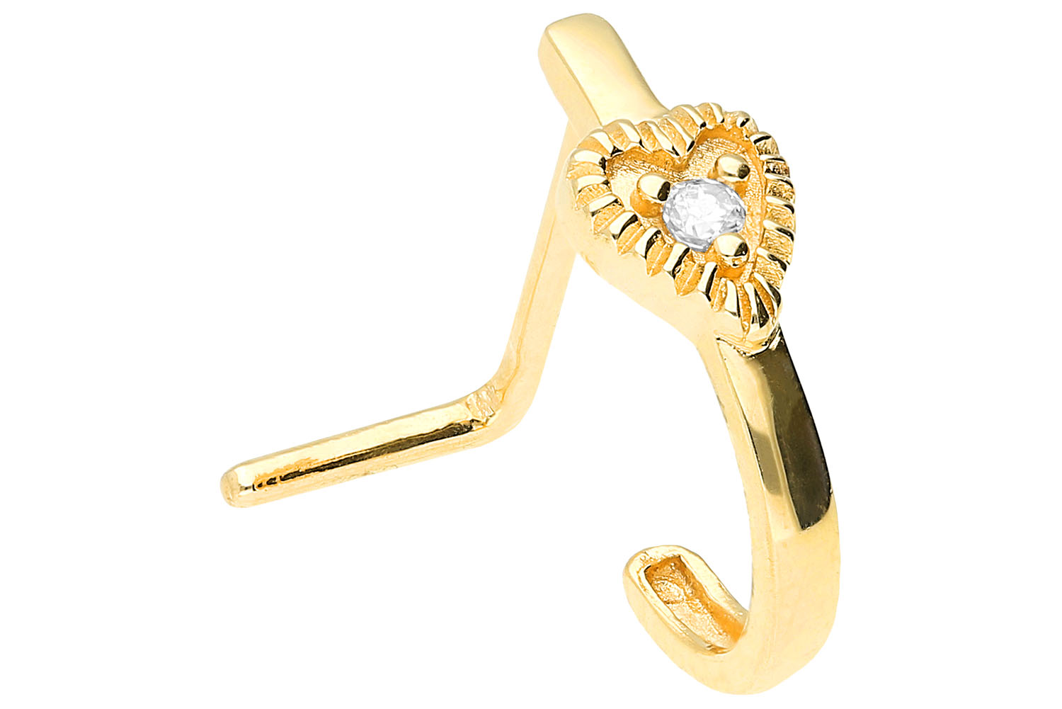 Chirurgenstahl Nasenstecker HERZ + KRISTALL ++SALE++