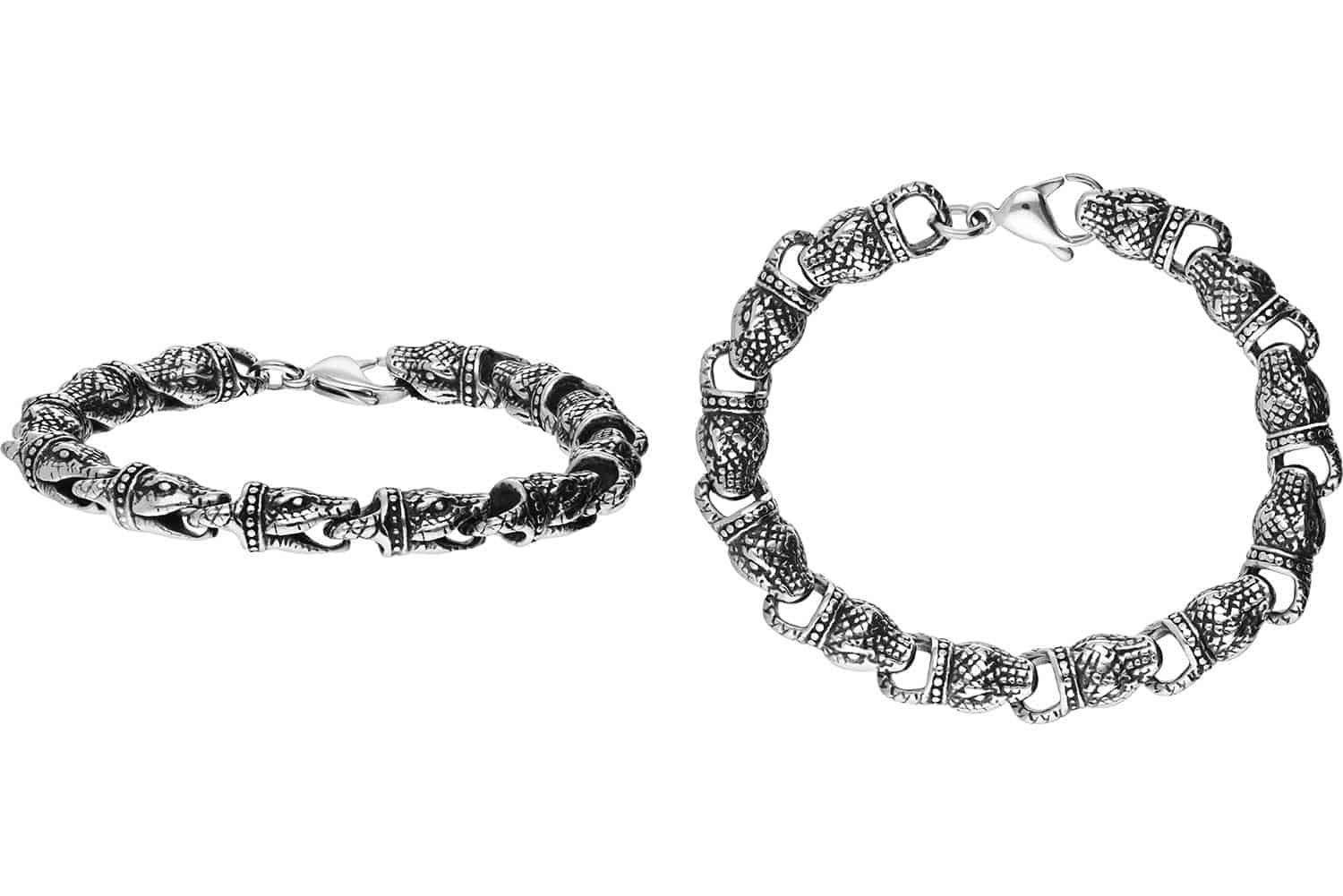 Surgical steel bracelet SNAKE HEADS