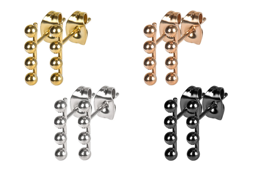 Chirurgenstahl Ohrstecker 4 KUGELN ++SALE++