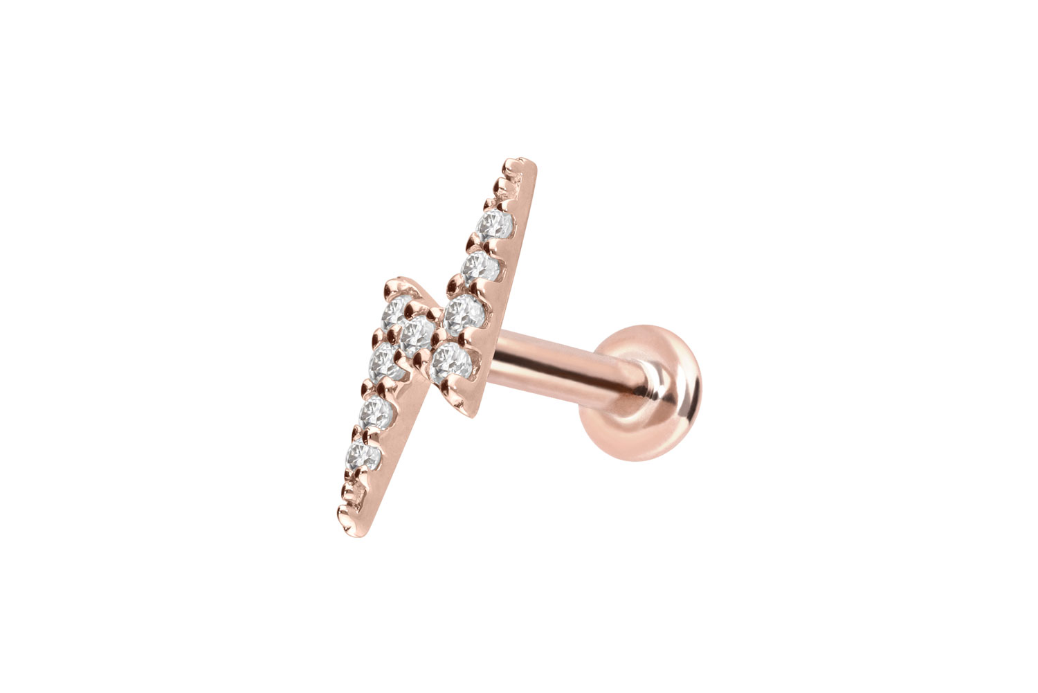 14 Karat Gold Labret mit Innengewinde MOISSANIT-BLITZ 14 Karat Gold Labret mit Innengewinde MOISSANIT-BLITZ