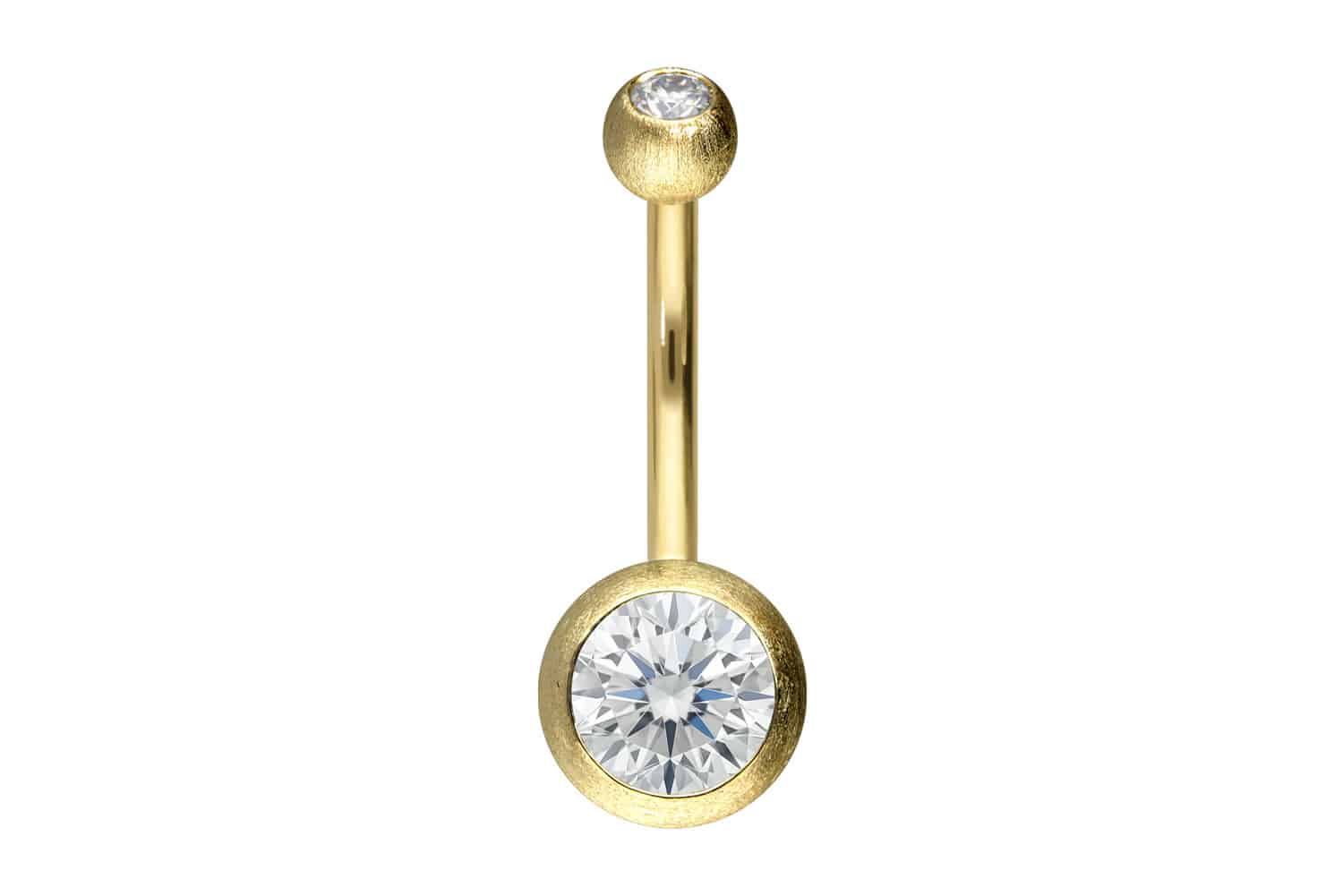 18 Karat Gold Bananabell 2 MOISSANITE + DIAMANTOPTIK