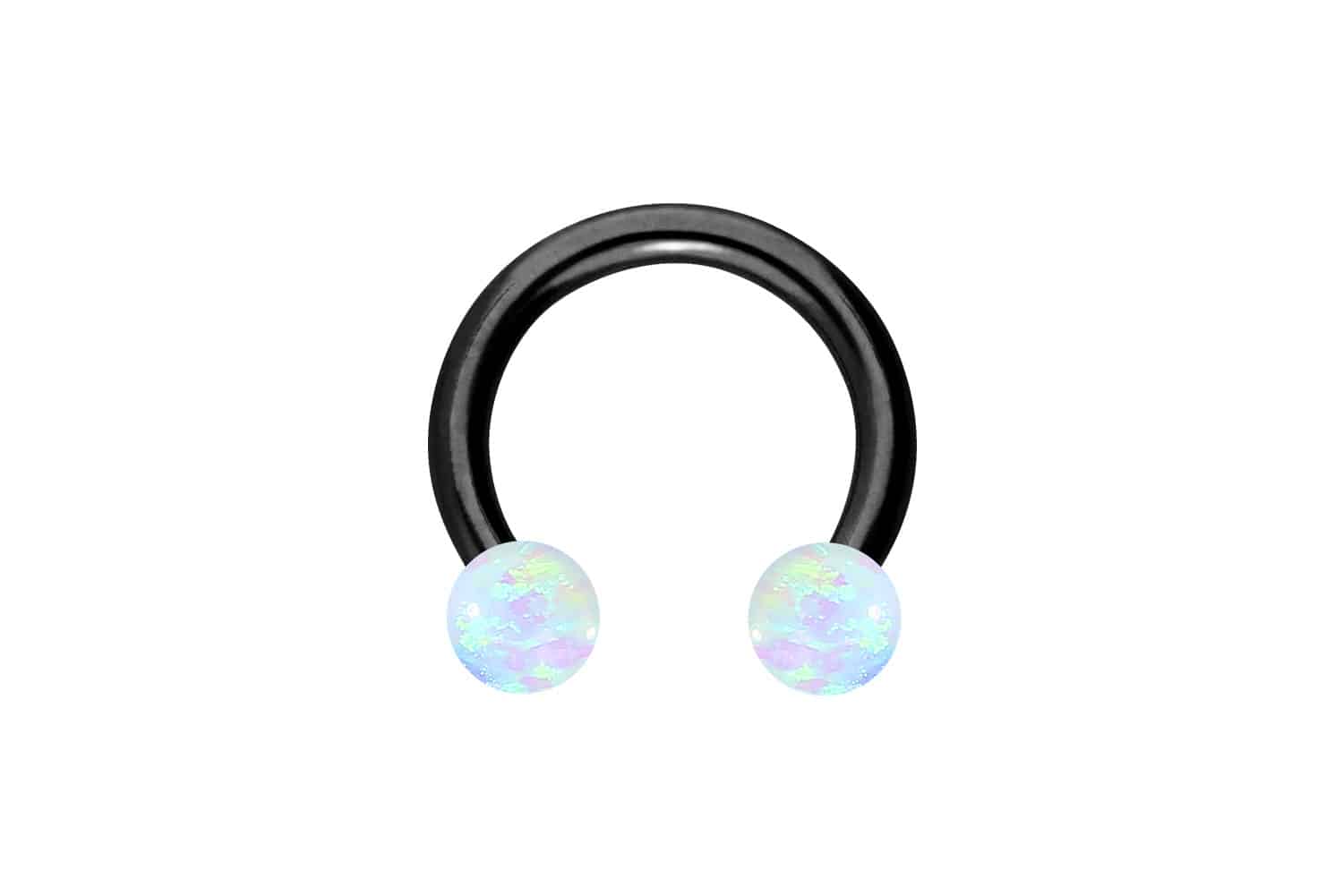 Titanium circular barbell SYNTHETIC OPALS