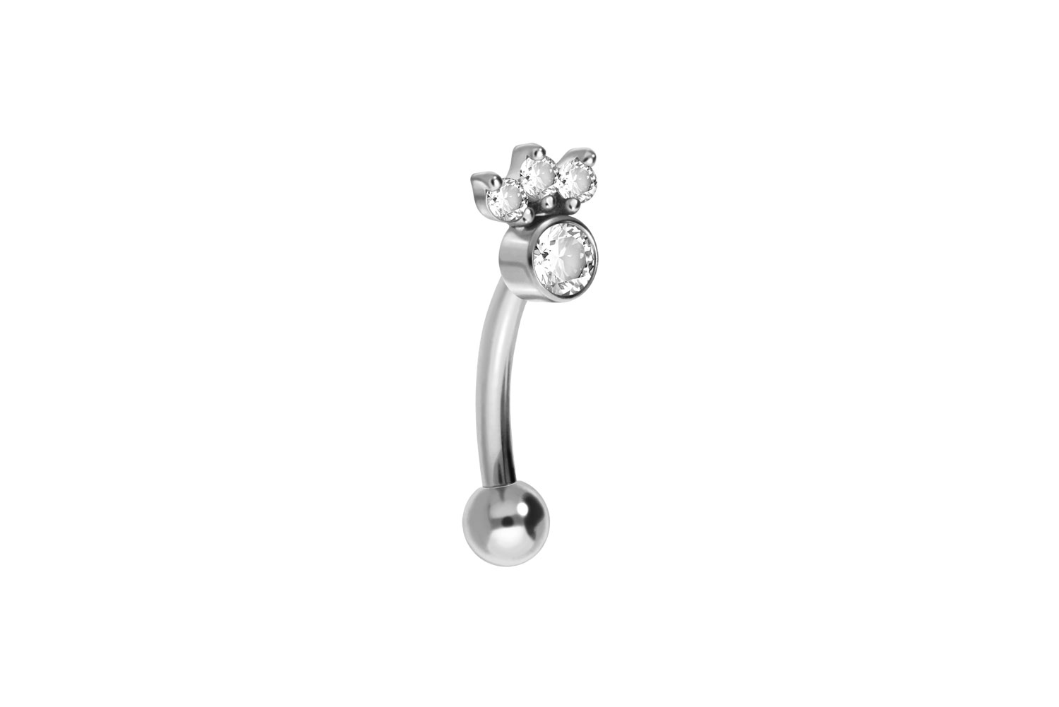 Titan Banane mit Push Fit 4 KRISTALLE