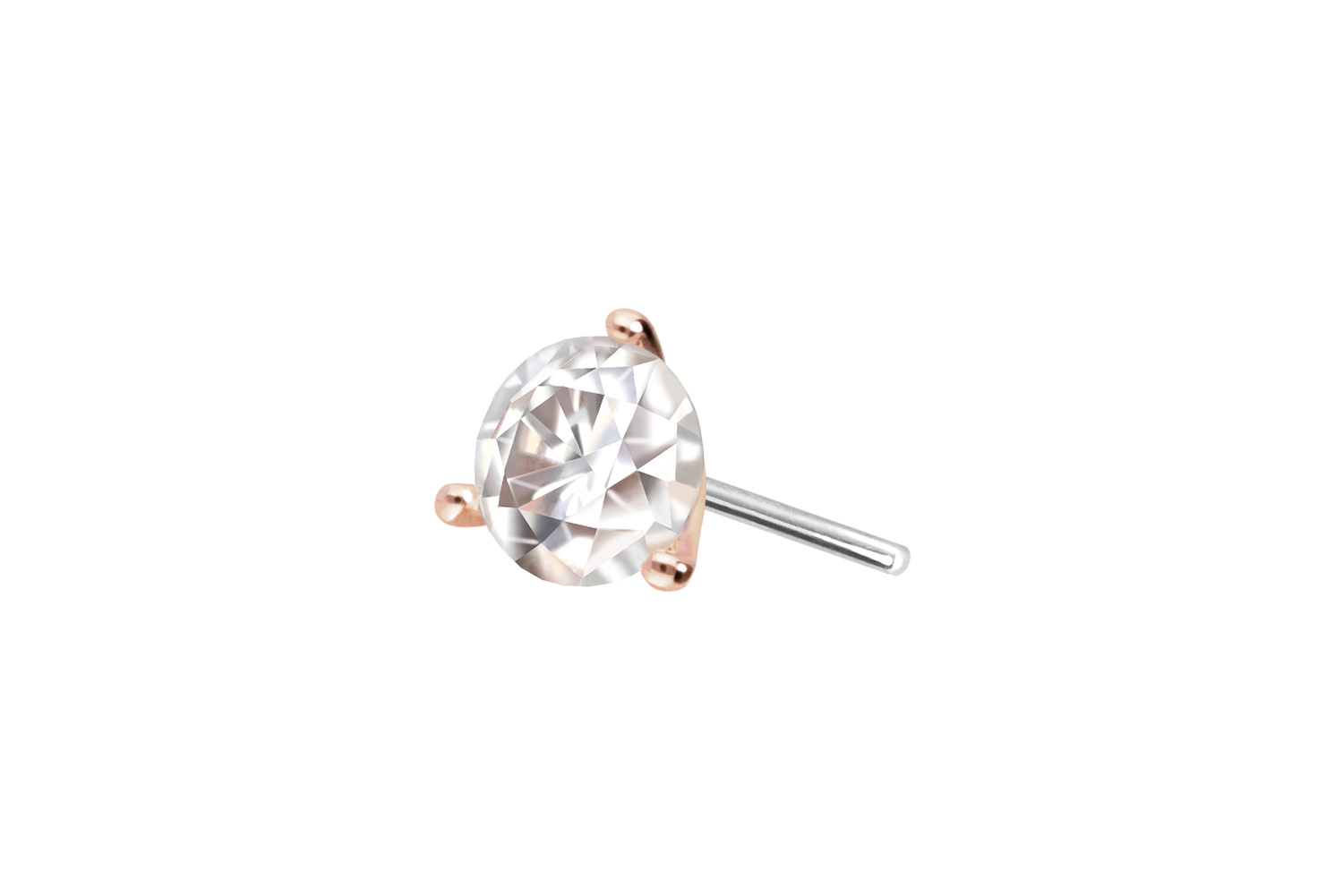 14 carat gold attachment with titanium push pin MOISSANITE