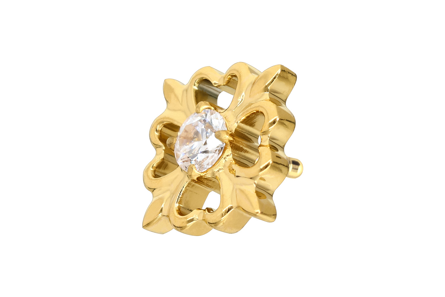 Titanium screw-in attachment with external thread CLOVER LEAF