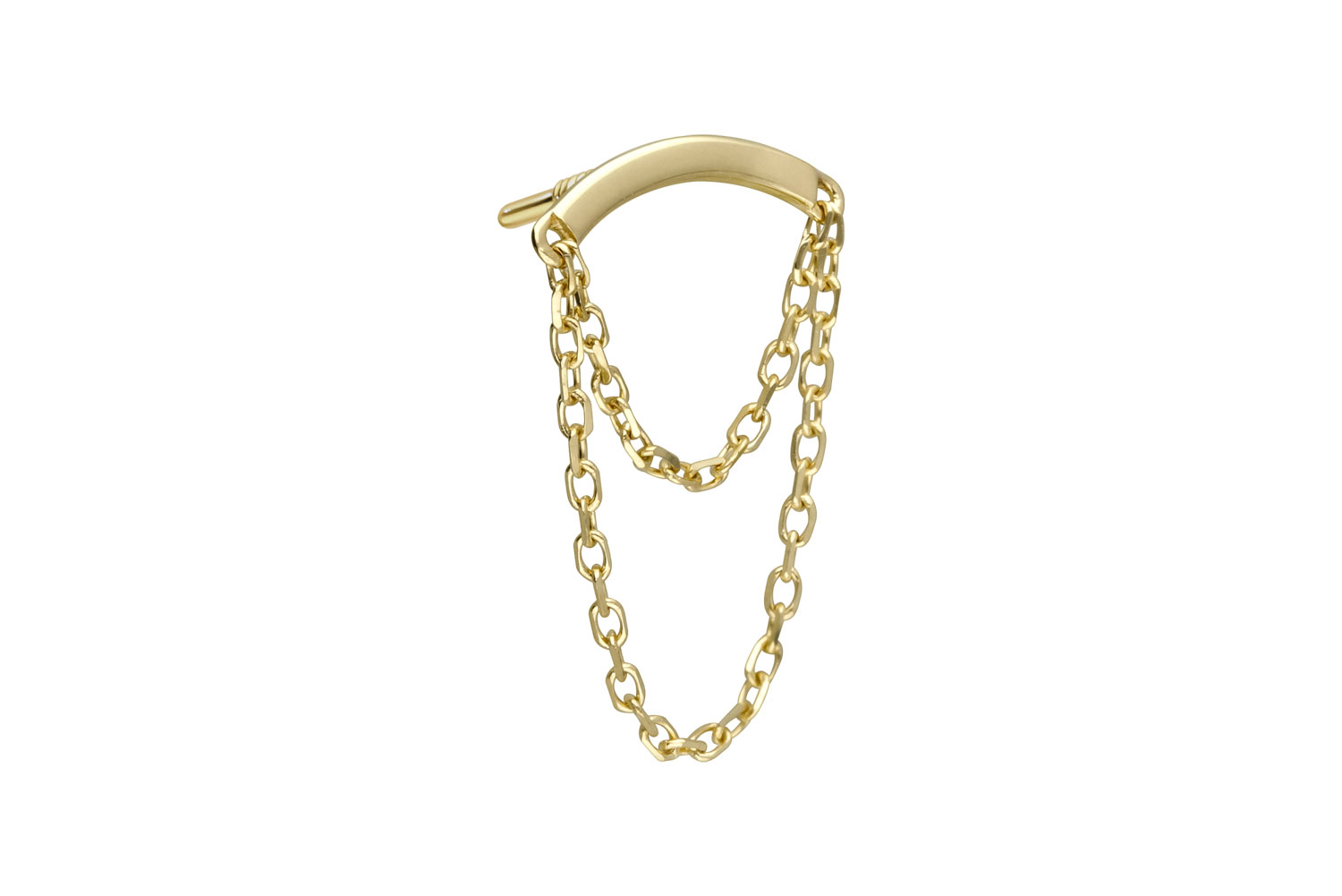 14 Karat Gold Schraubaufsatz mit Außengewinde BOGEN + 2 KETTEN