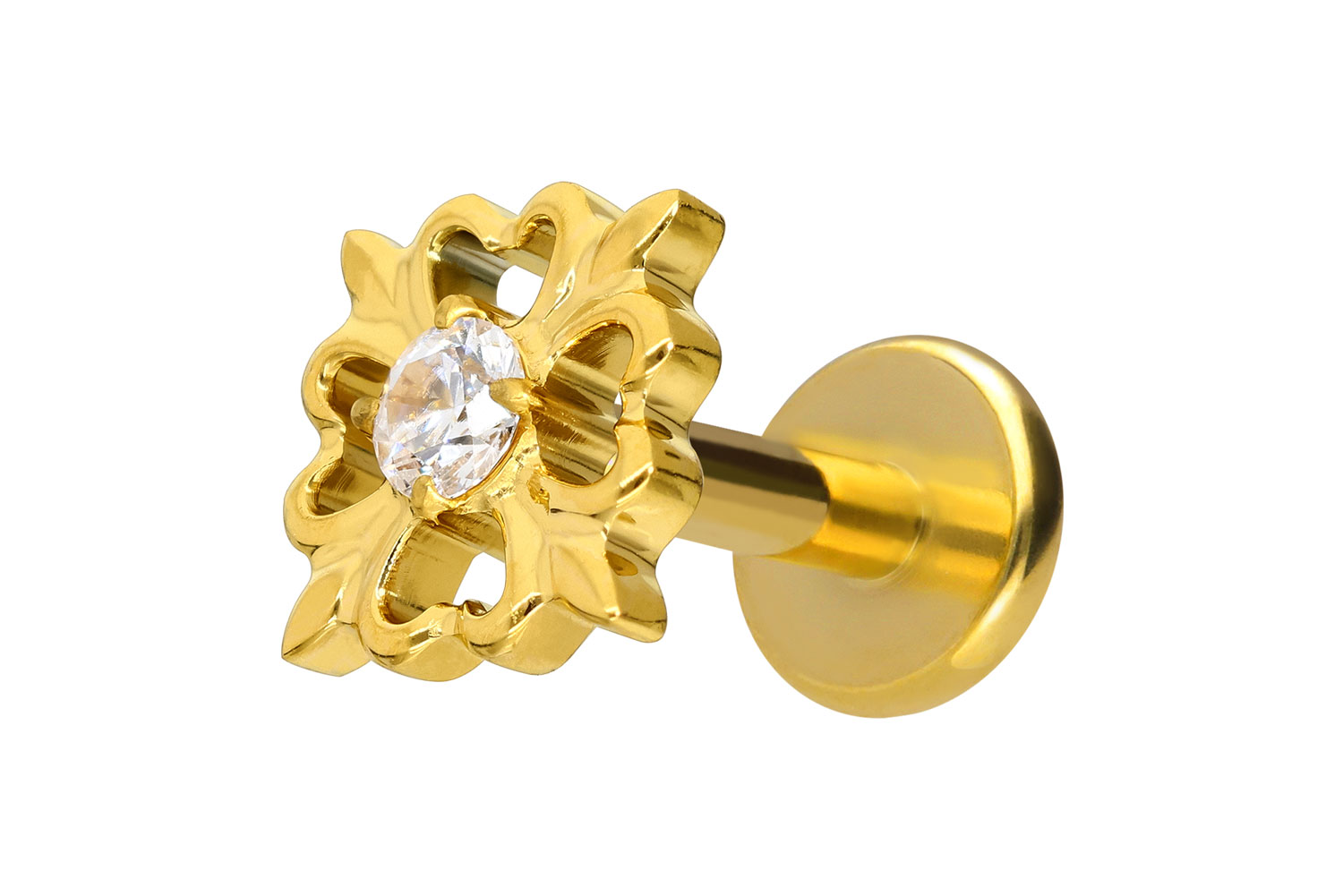 Titan Labret mit Innengewinde KLEEBLATT