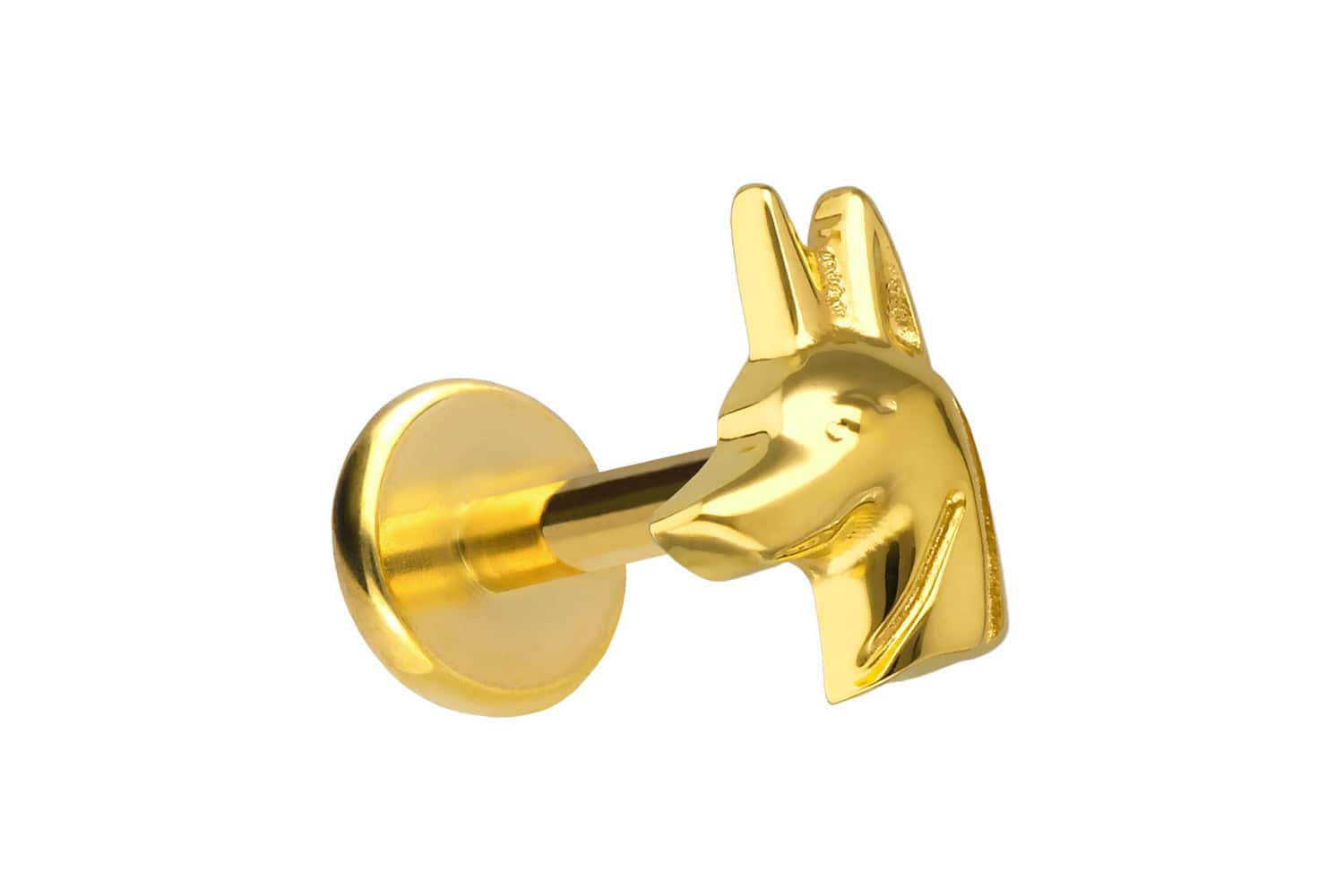 Titanium labret with push fit ANUBIS HEAD