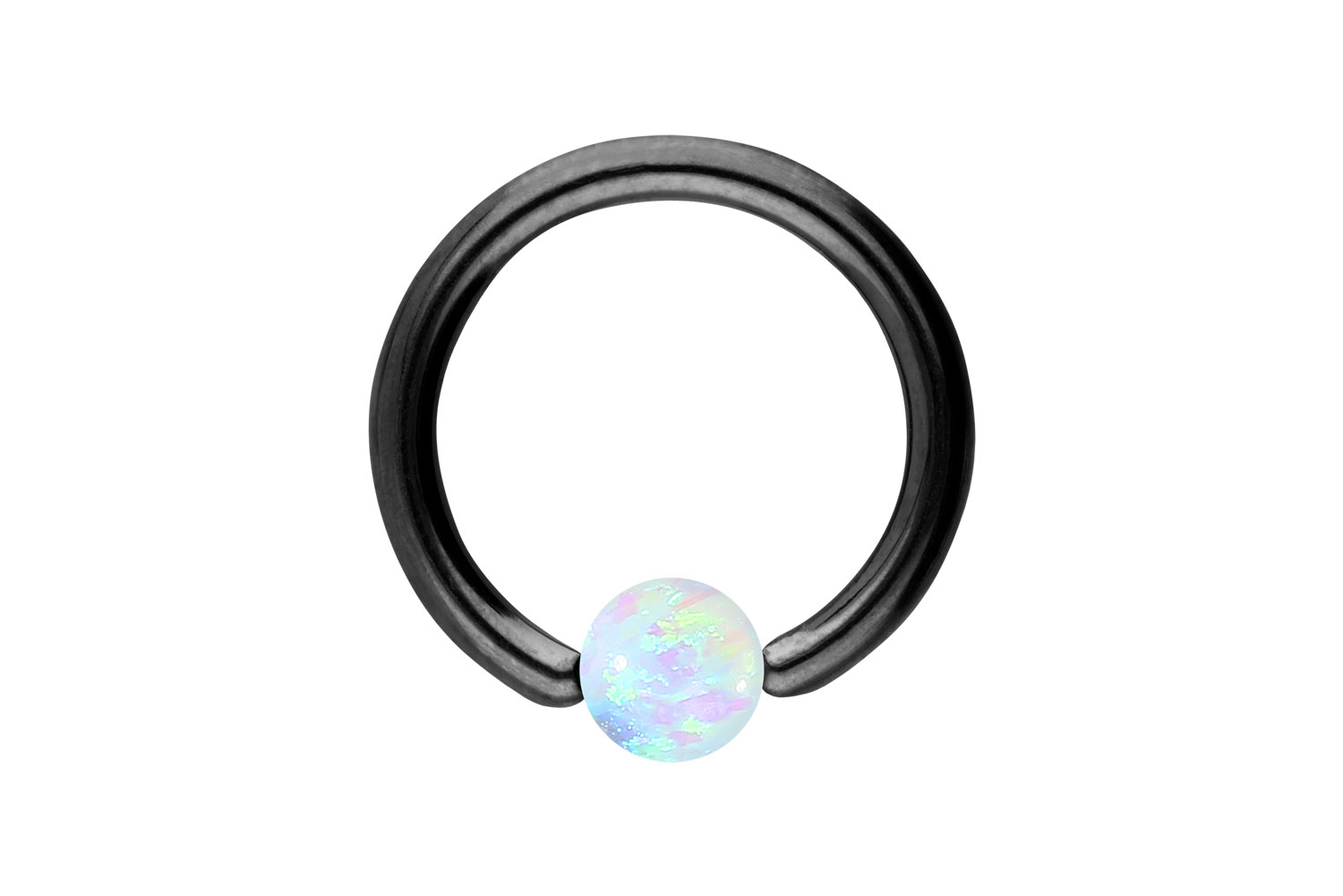 Titanium ball closure ring SYNTHETIC OPAL
