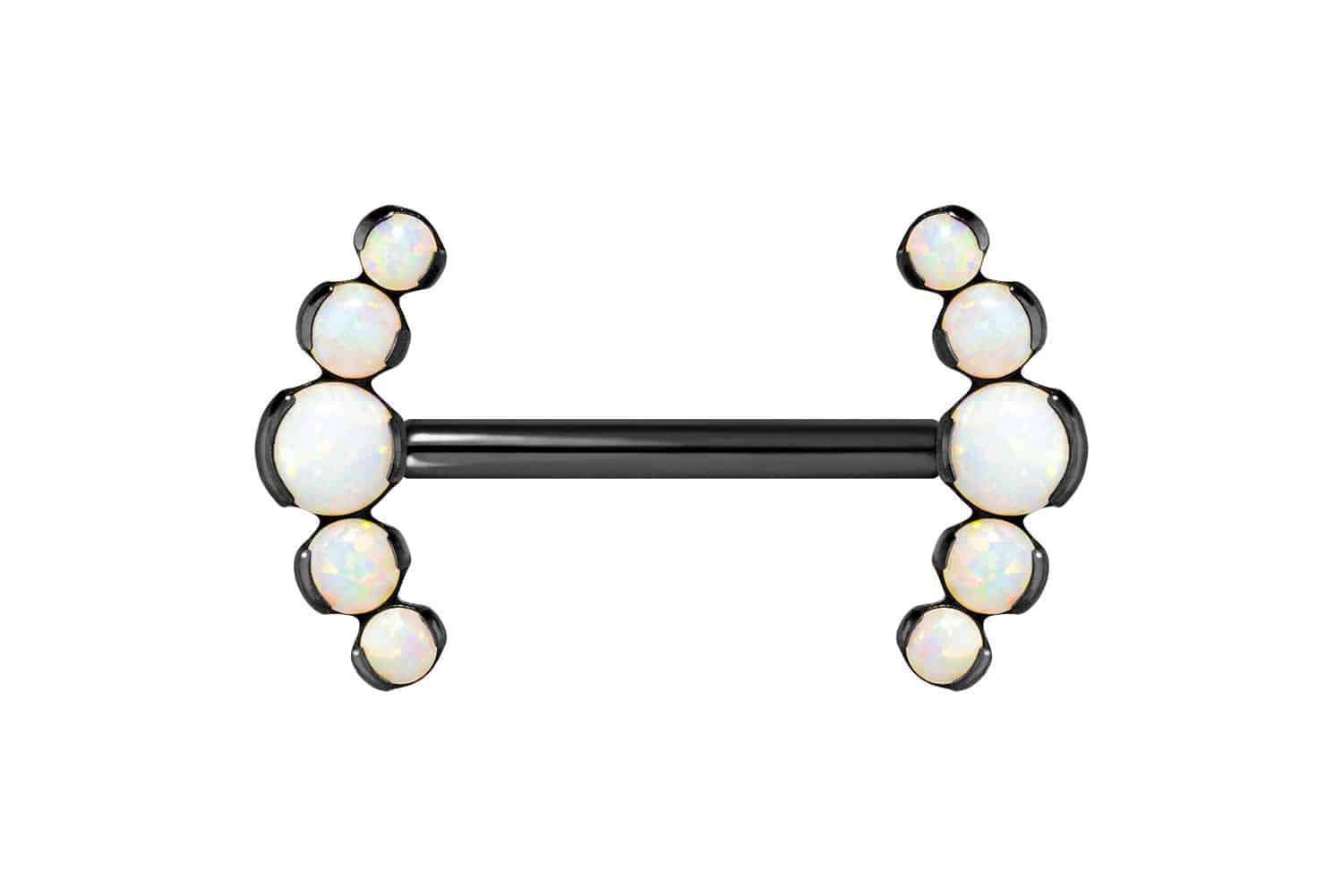 Titanium barbell with push fit 5 SYNTHETIC OPALS