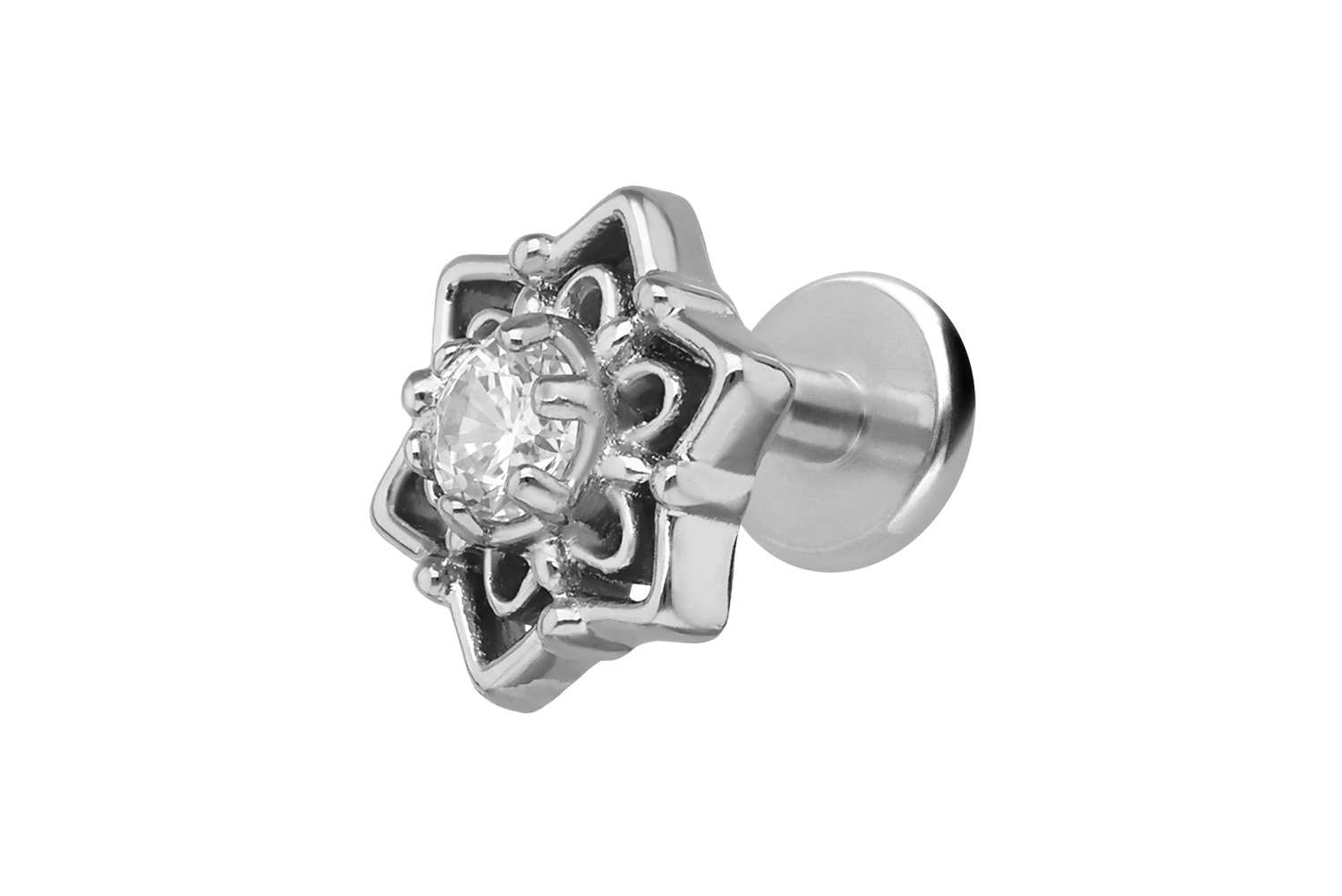 Titan Labret mit Innengewinde SCHNEEFLOCKE