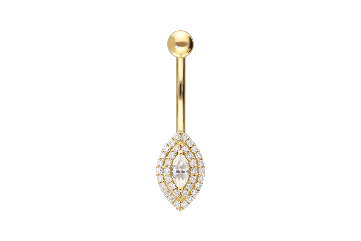 18 Karat Gold Bananabell EINGEFASSTE MOISSANITE