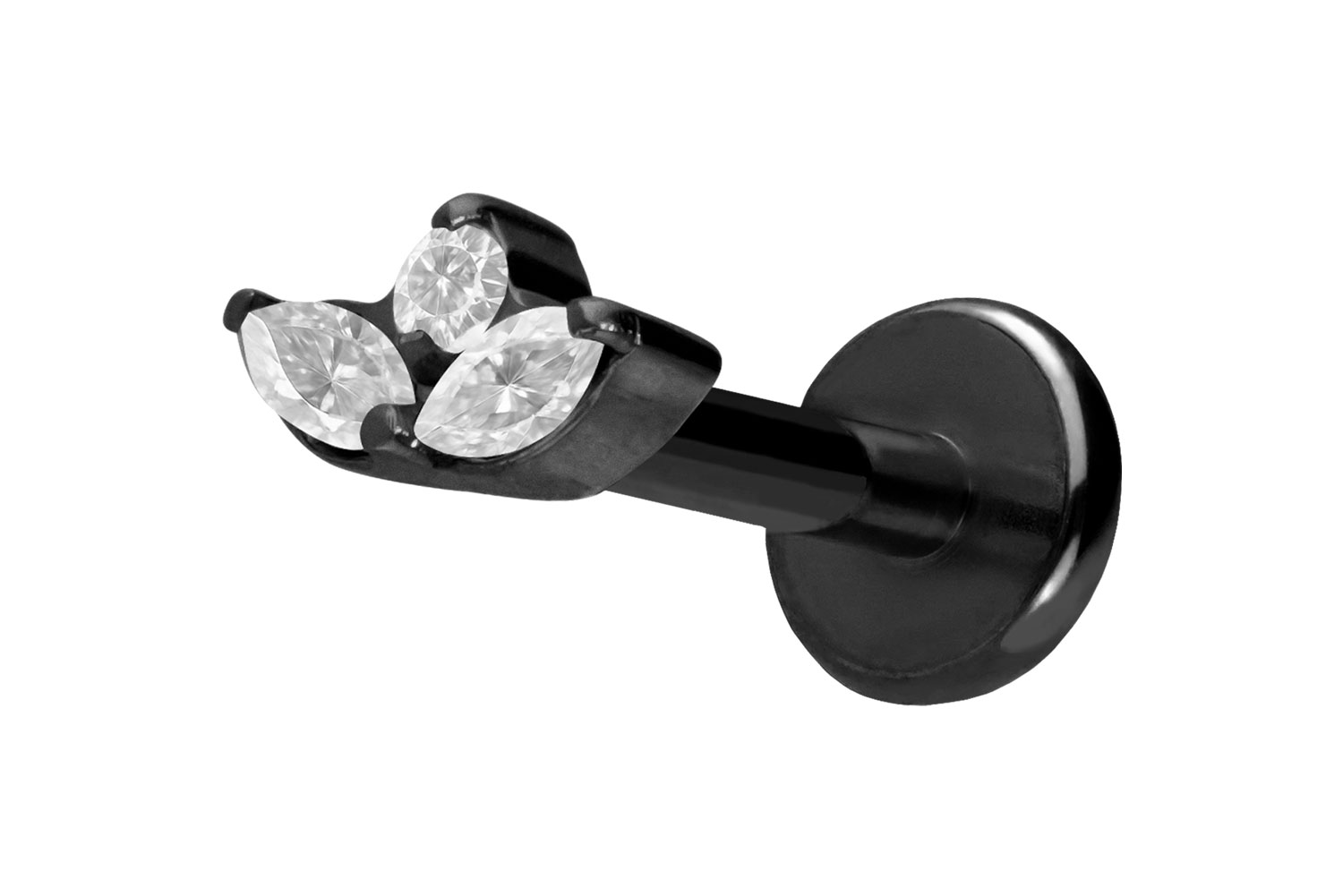 Titanium labret with push fit LOTUS BLOSSOM