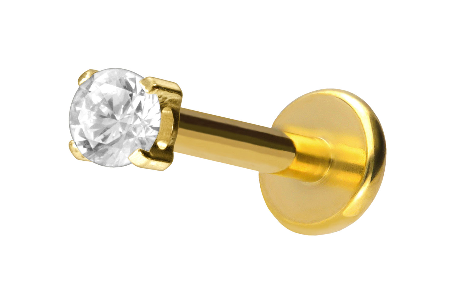 Titan Labret mit Push Fit EINGEFASSTER KRISTALL