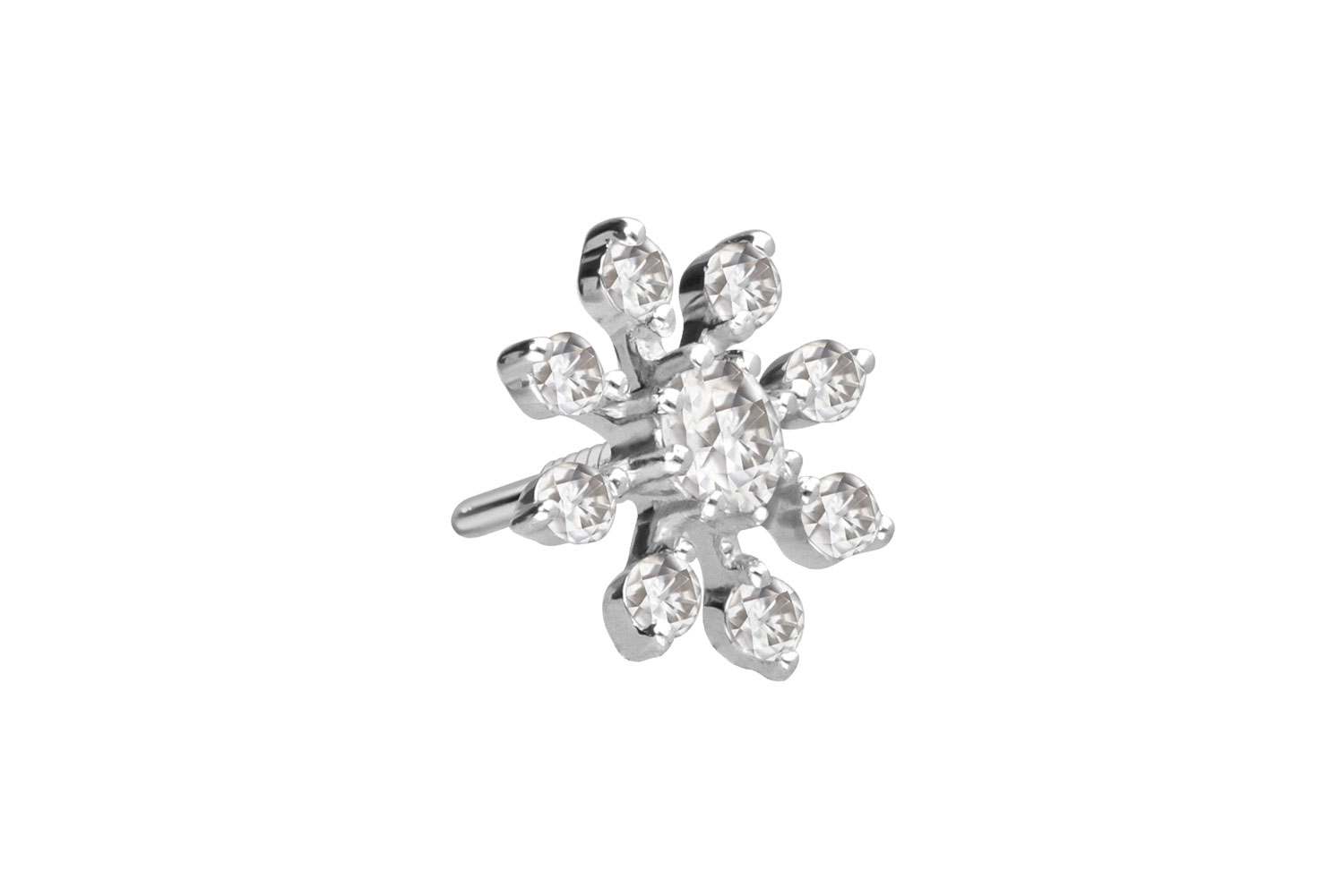 14 carat gold screw-in attachment with external thread MOISSANITE FLOWER
