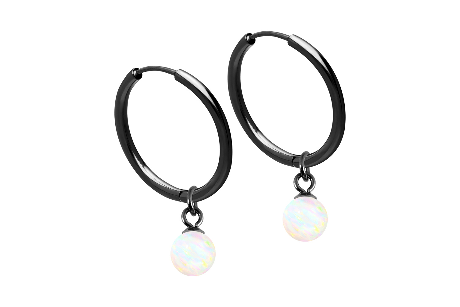 Chirurgenstahl Ohrclicker Creolen SYNTHETISCHER OPAL