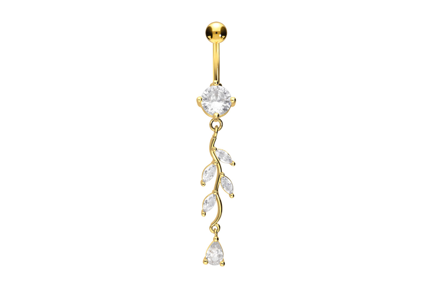 Surgical steel bananabell CRYSTAL TENDRIL