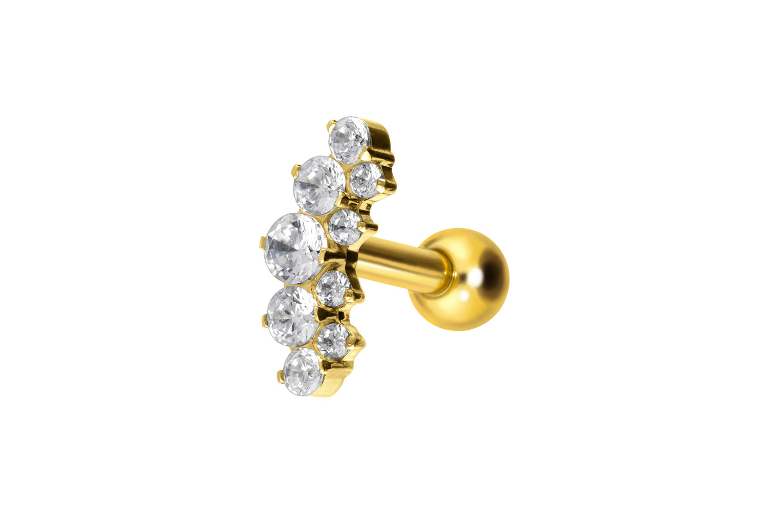 Titan Ohrpiercing mit Innengewinde KRISTALLBOGEN