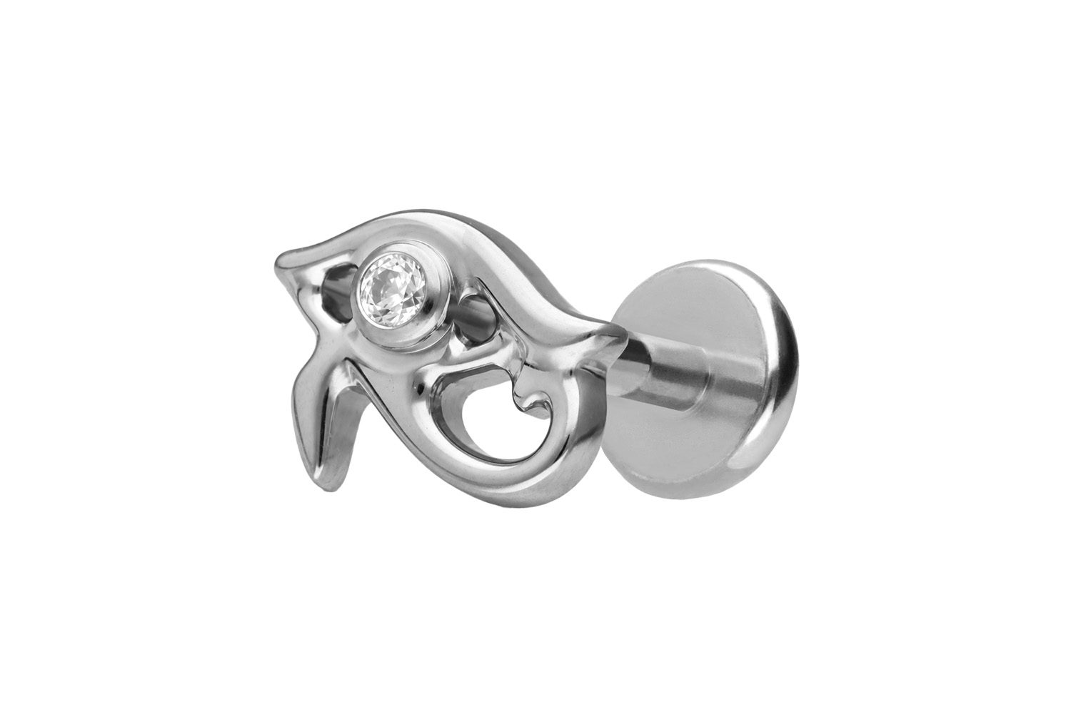 Titanium labret with push fit EYE OF HORUS