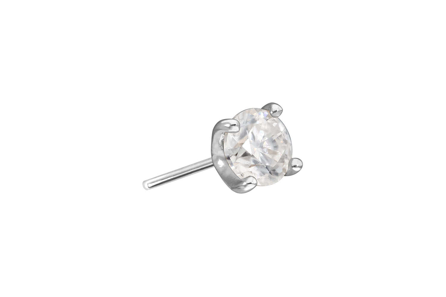 14 Karat Gold Aufsatz mit Titan Push Pin MOISSANIT