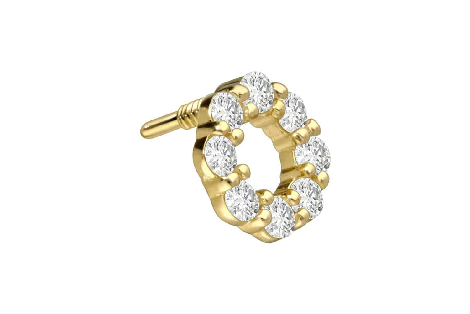 18 carat gold screw-in attachment with external thread DIAMOND CIRCLE