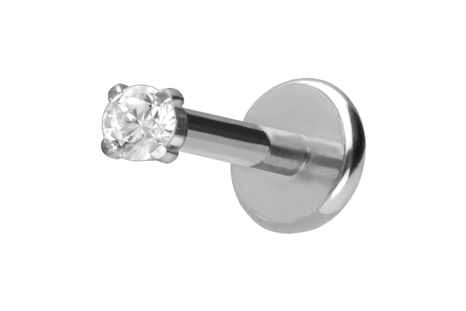 Titan Labret mit Push Fit EINGEFASSTER KRISTALL