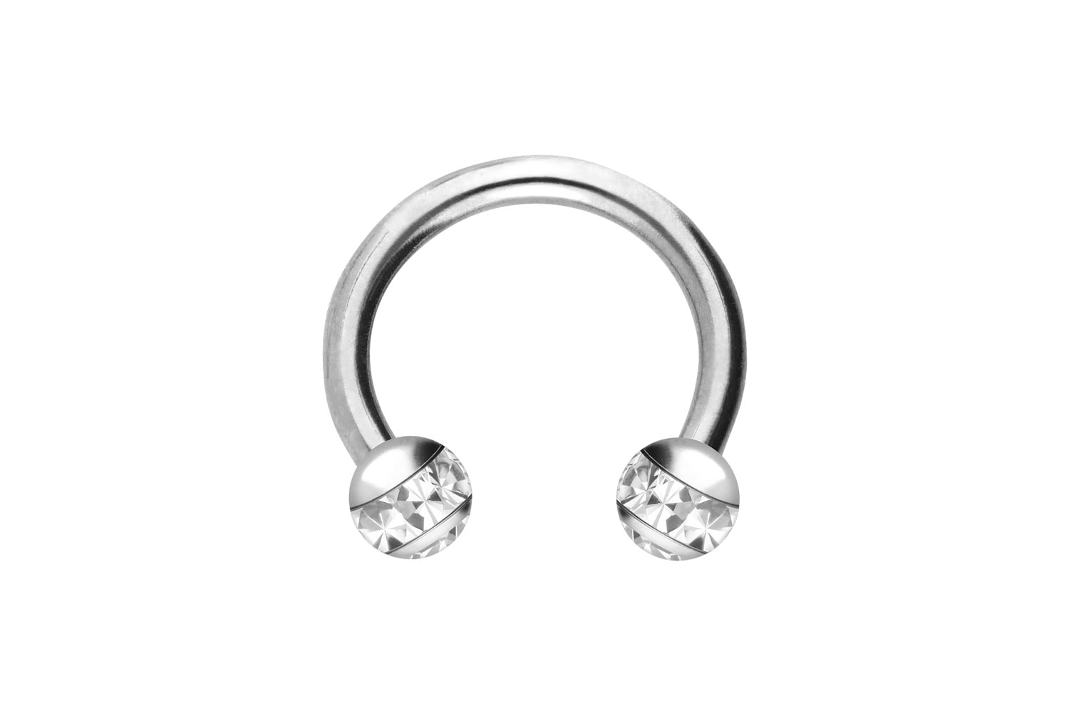 Chirurgenstahl Hufeisenring EPOXY-RING-KUGELN + KRISTALLE
