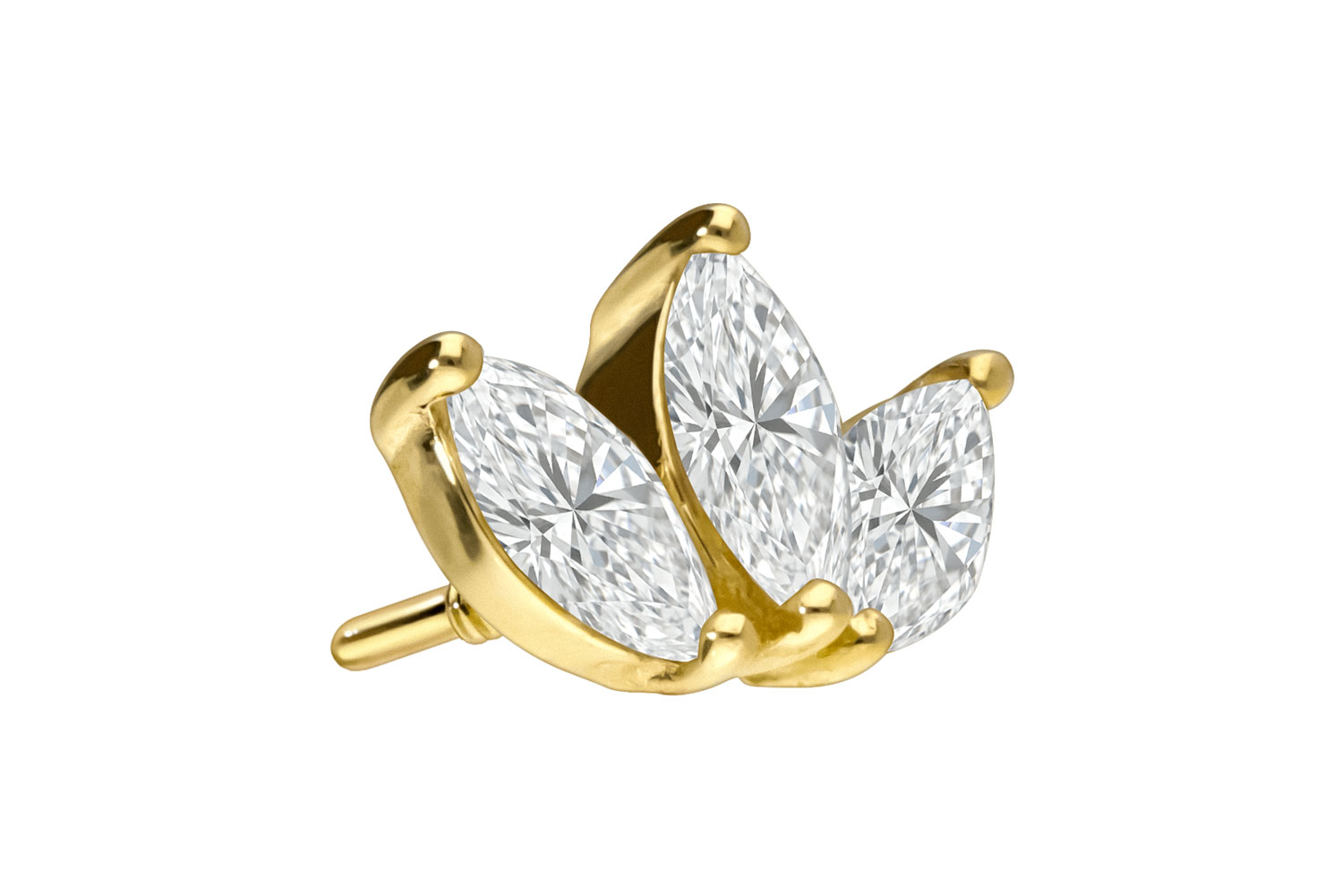 18 Karat Gold Schraubaufsatz mit Außengewinde DIAMANT-LOTUSBLÜTE
