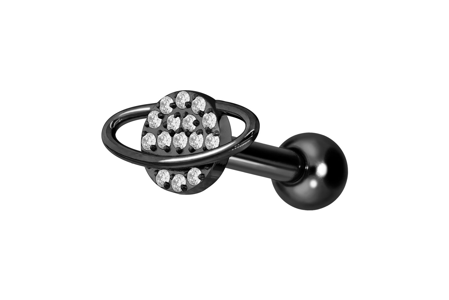 Titanium ear piercing with internal thread CRYSTAL PLANET