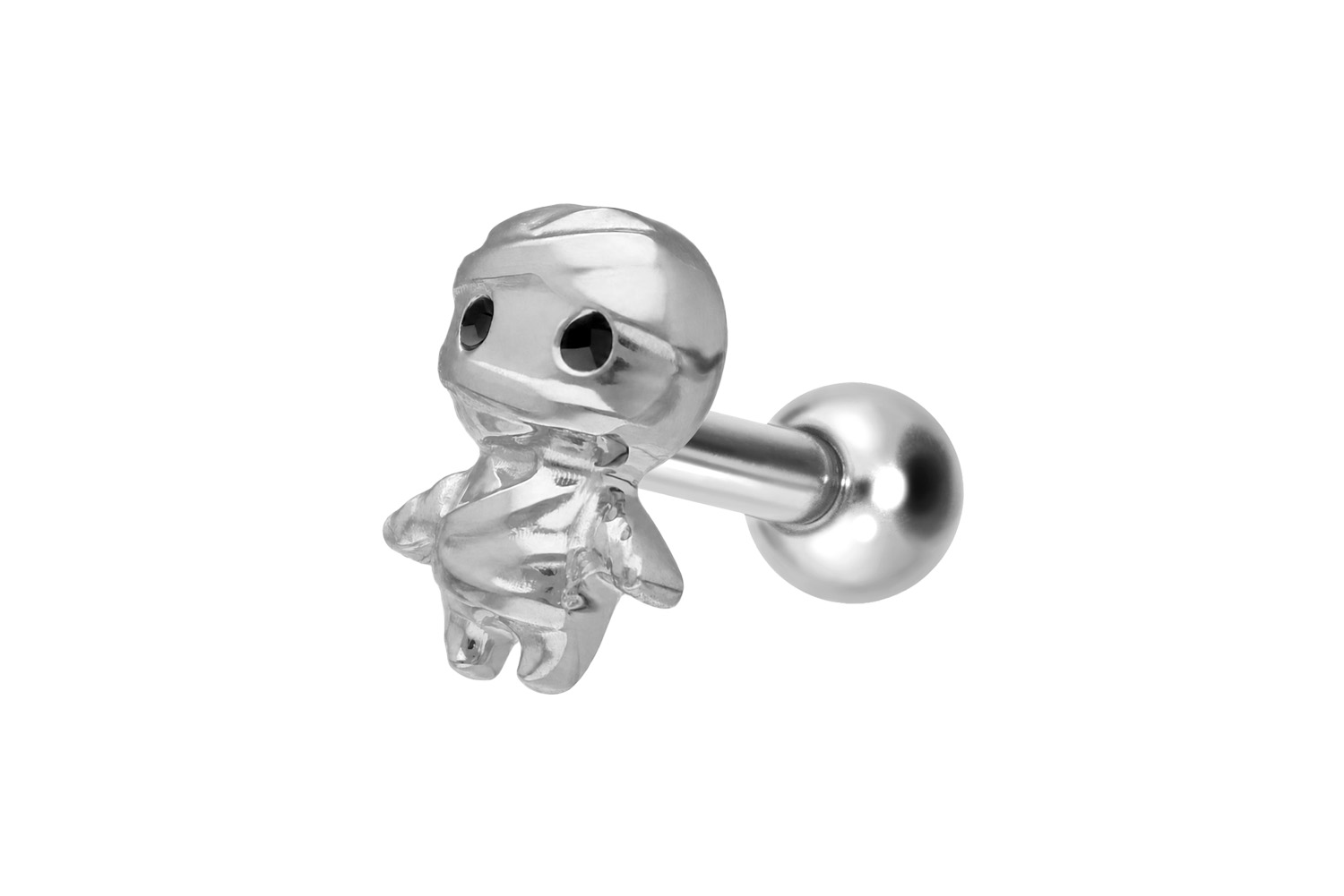 Titanium ear piercing with internal thread MUMMY