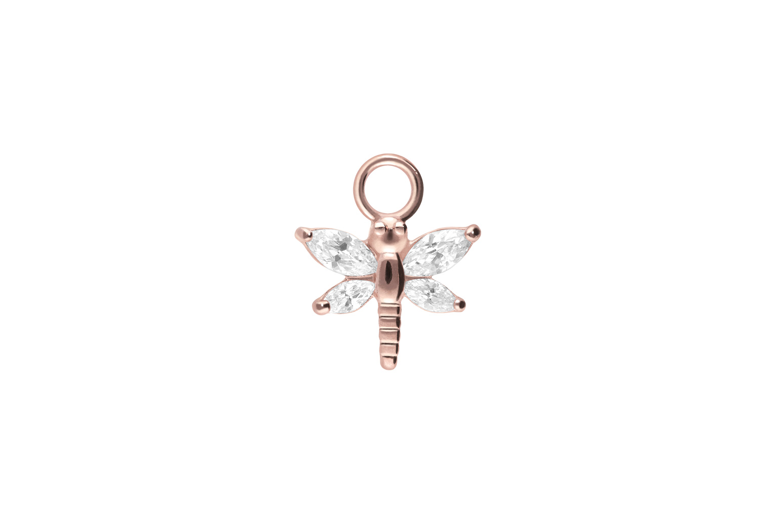 Surgical steel pendant for clickers DRAGONFLY