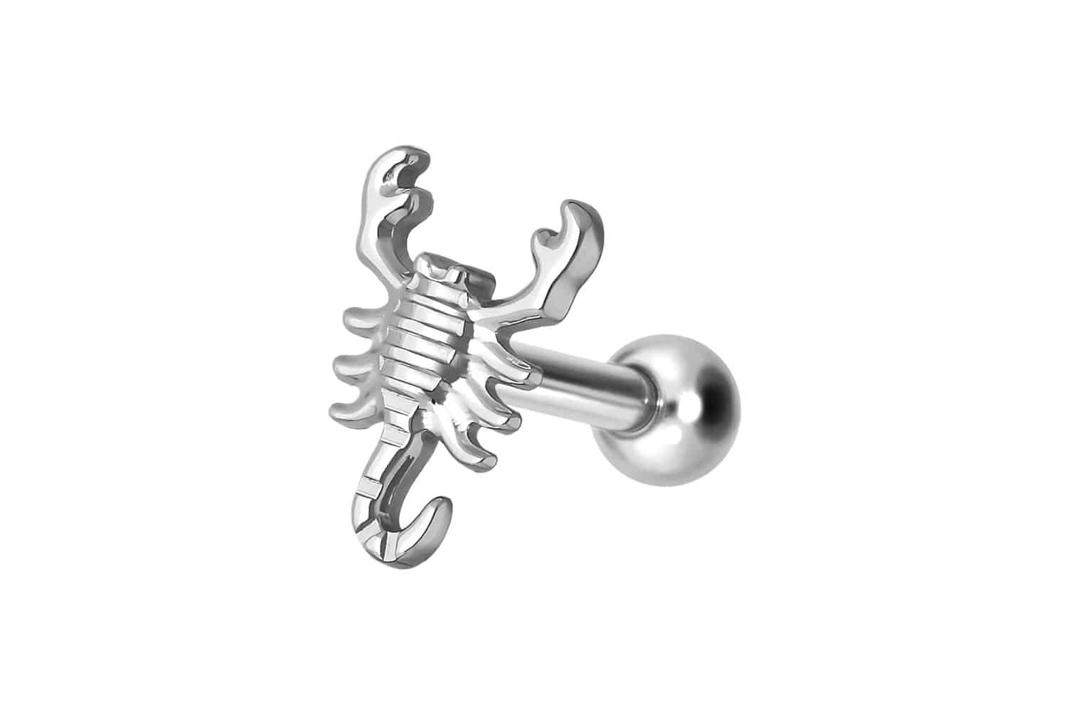 Titanium ear piercing with internal thread SCORPION