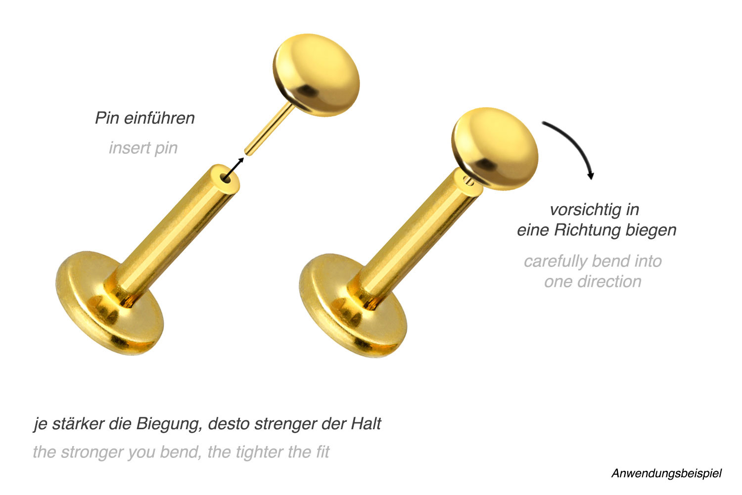 Titan Labret mit Push Fit DISC