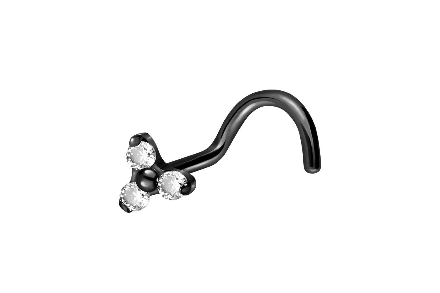 Titan Nasenstecker Spirale KRISTALLBLUME