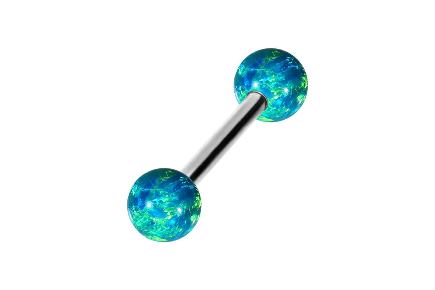 Surgical steel barbell SYNTHETIC OPALS