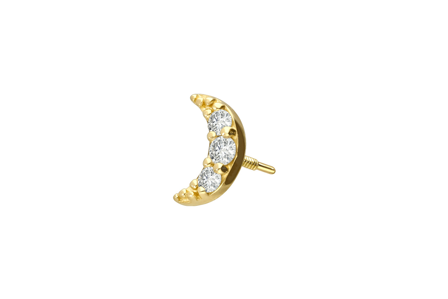 18 carat gold screw-in attachment with external thread DIAMOND MOON