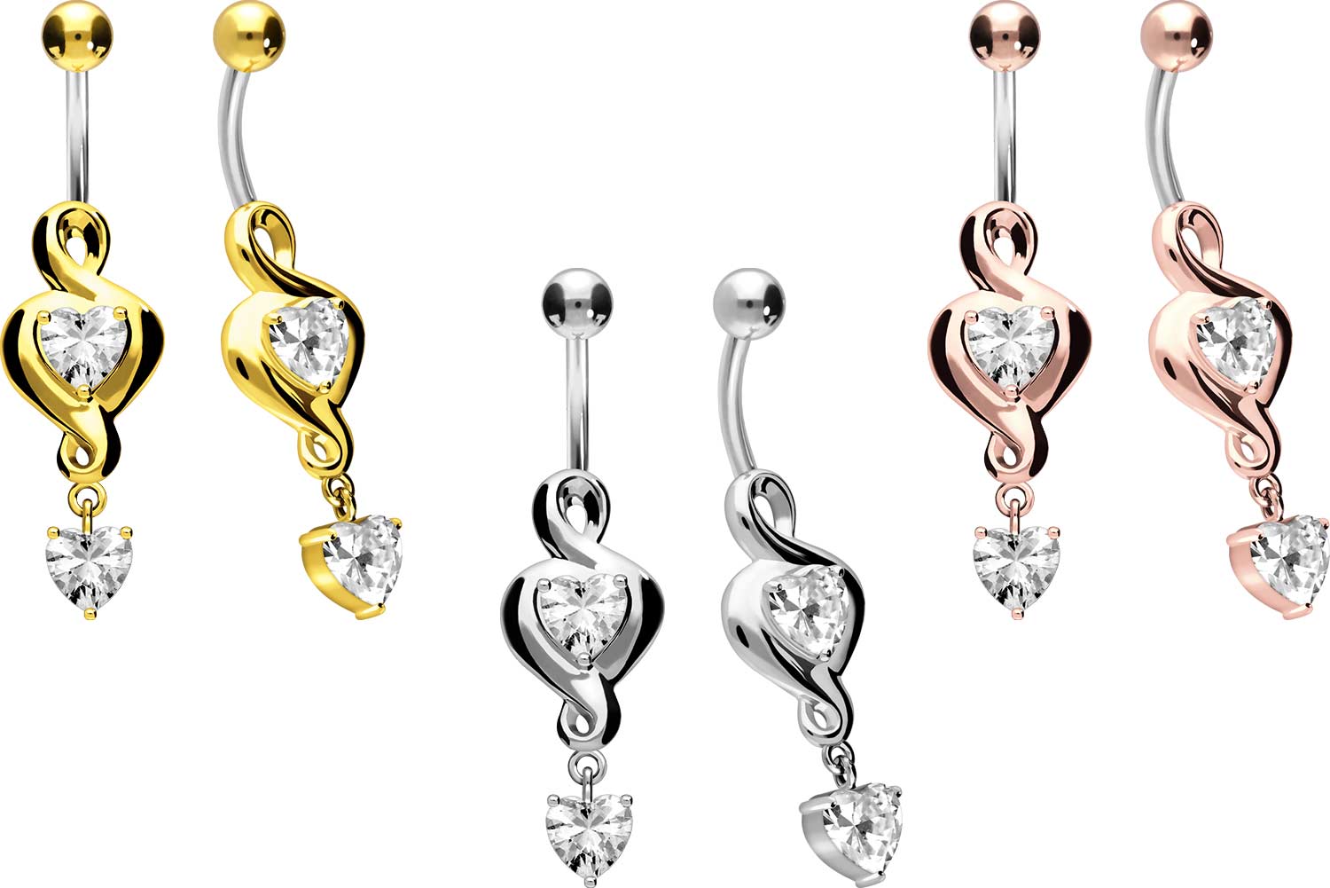 Titanium bananabell with 925 silver design HEART DESIGN