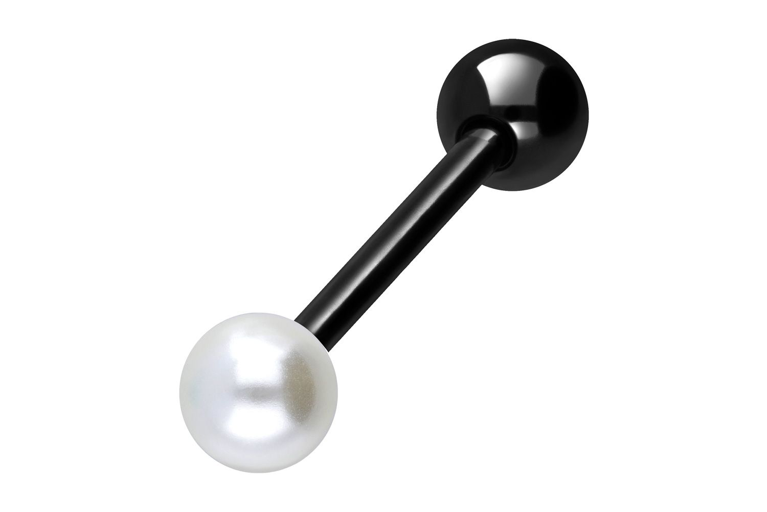 Surgical steel barbell SYNTHETIC PEARL + SURGICAL STEEL BALL