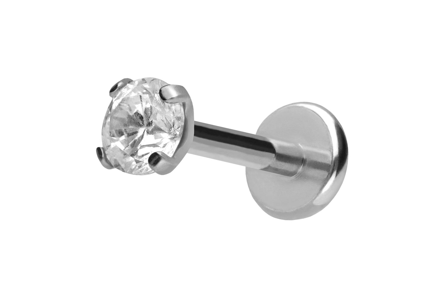 Titan Labret mit Push Fit EINGEFASSTER KRISTALL