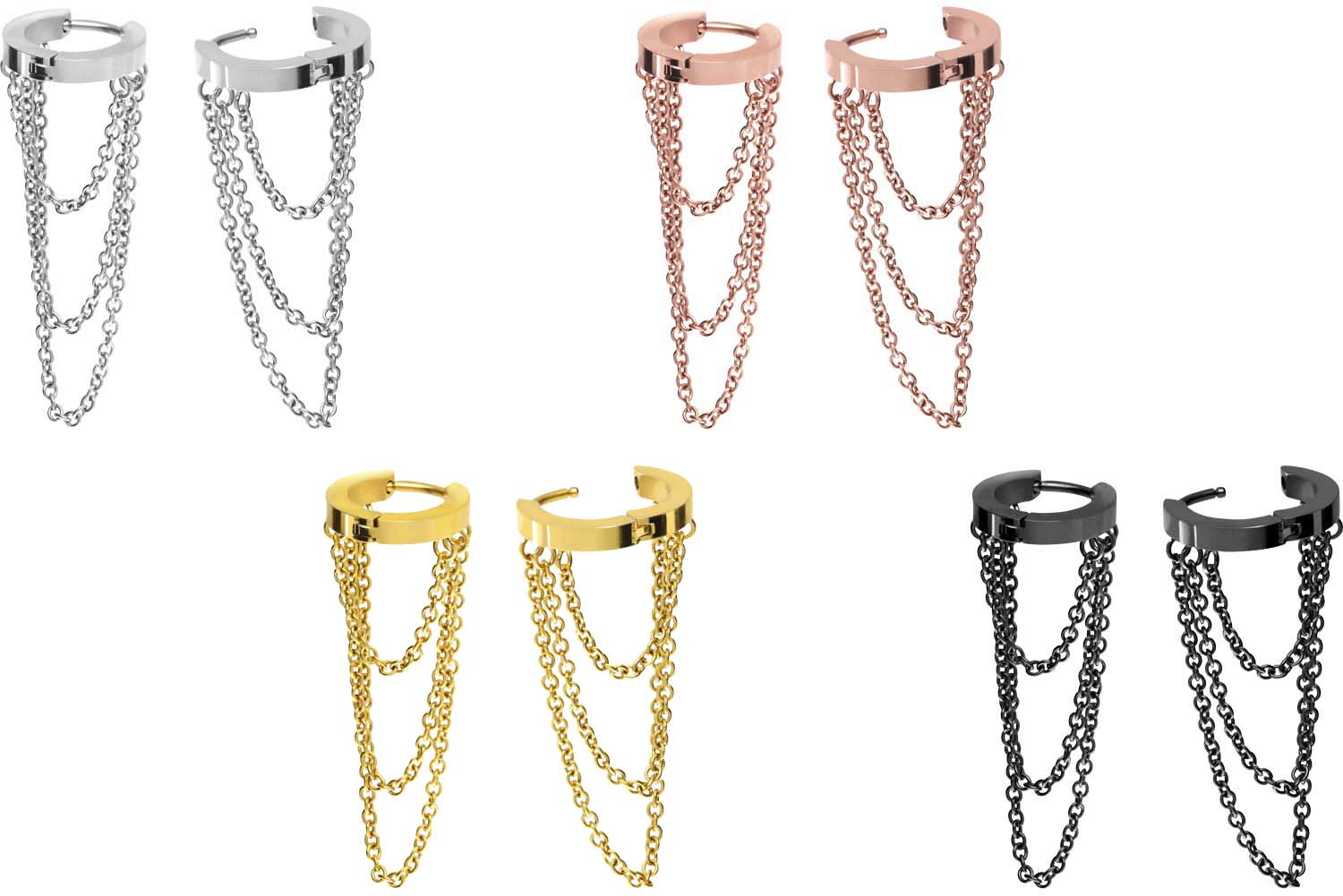 Surgical steel ear clicker 3 CHAINS