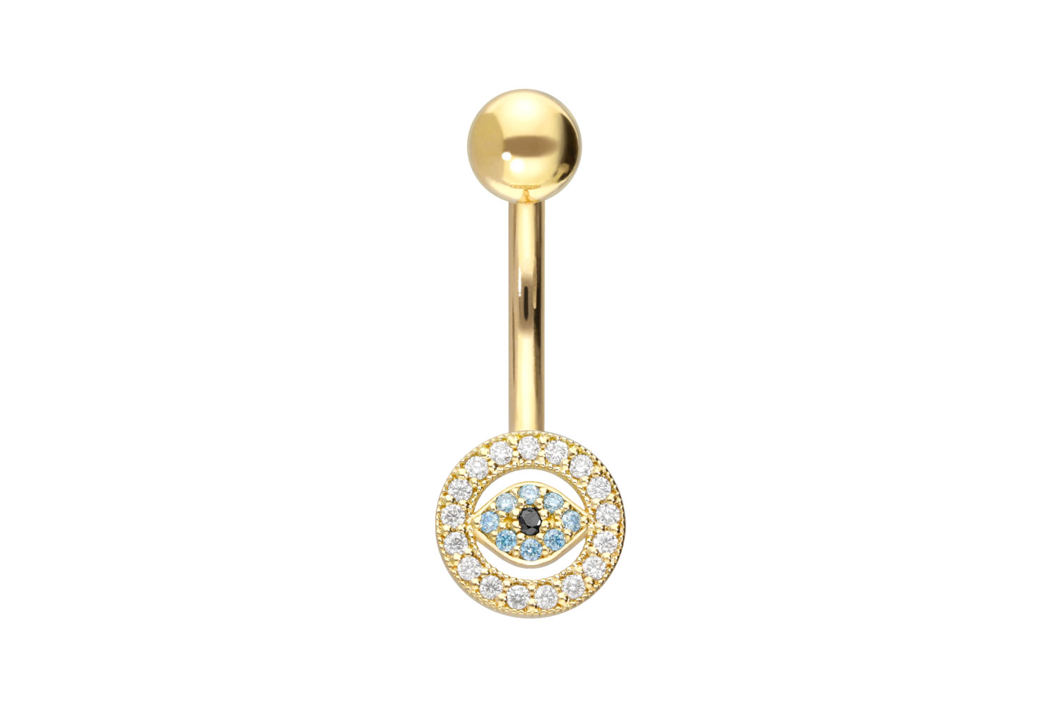 14/18 carat gold bananabell MOISSANITE EYE