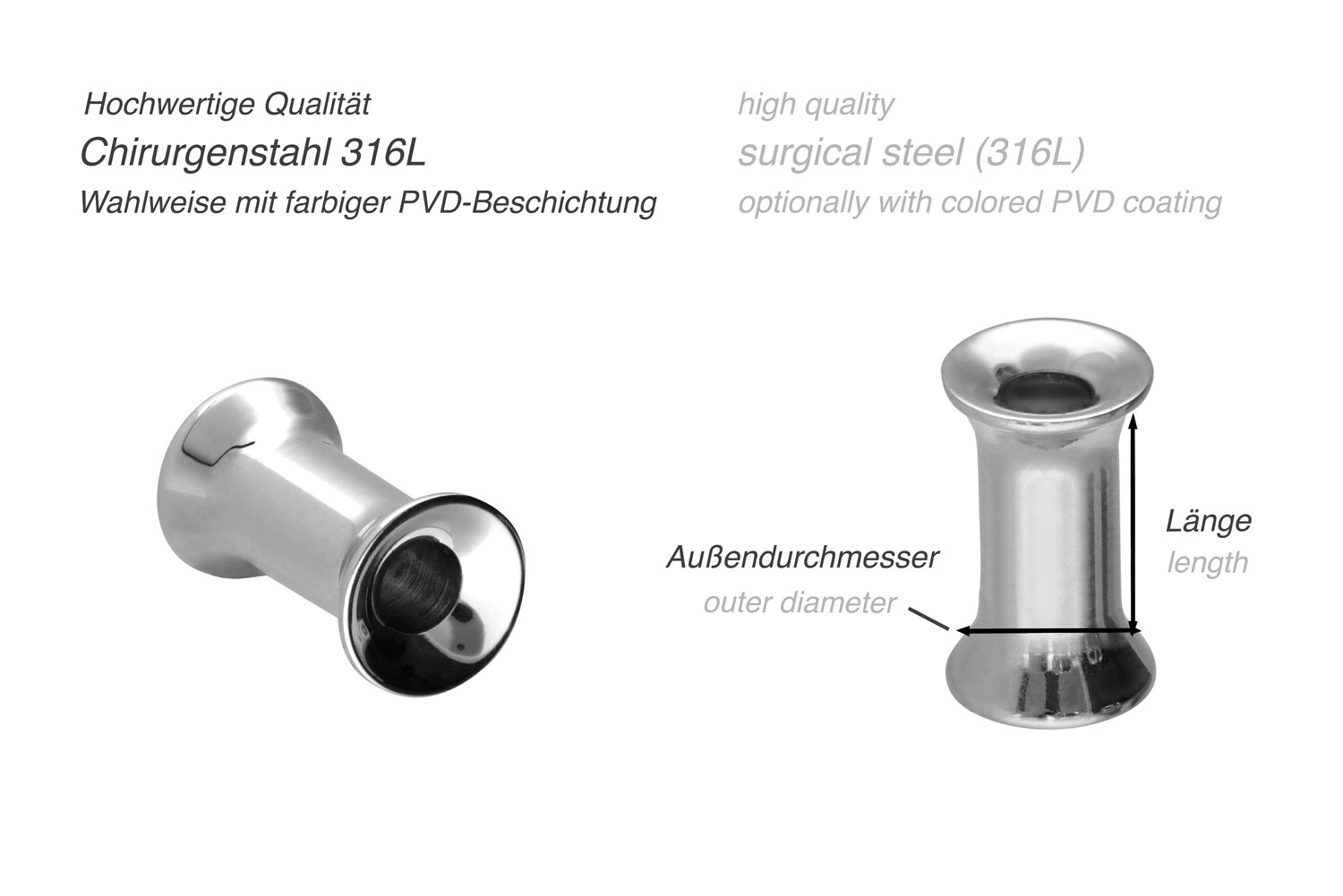 Surgical steel double flared tunnel ++SALE++