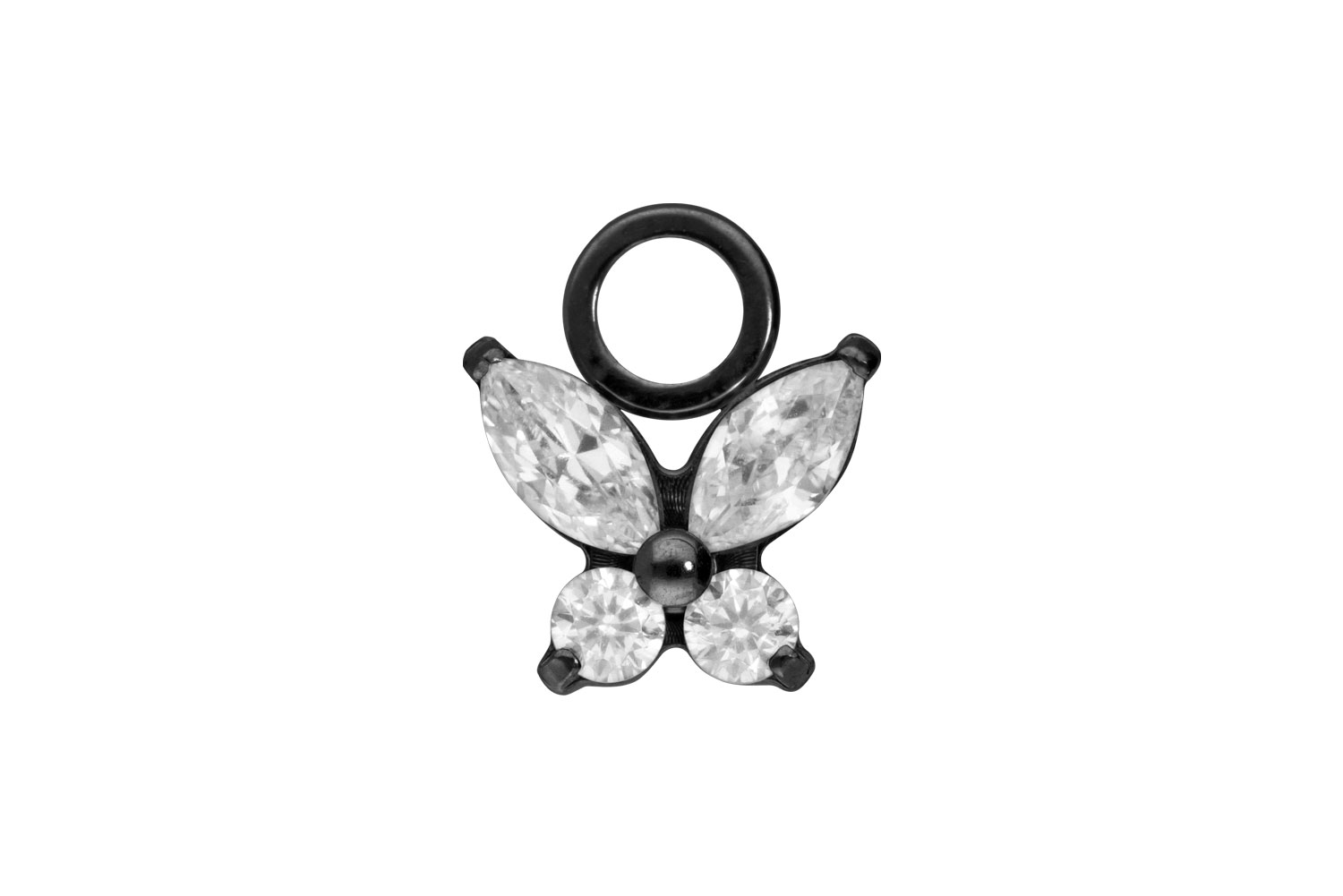 Titanium pendant for clickers CRYSTAL BUTTERFLY