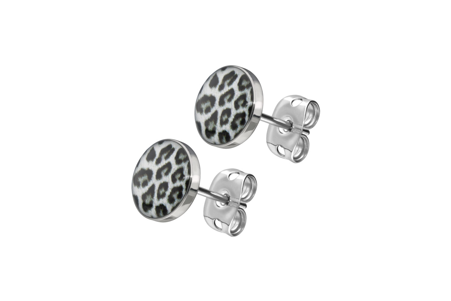 Surgical steel ear studs LEOPARD