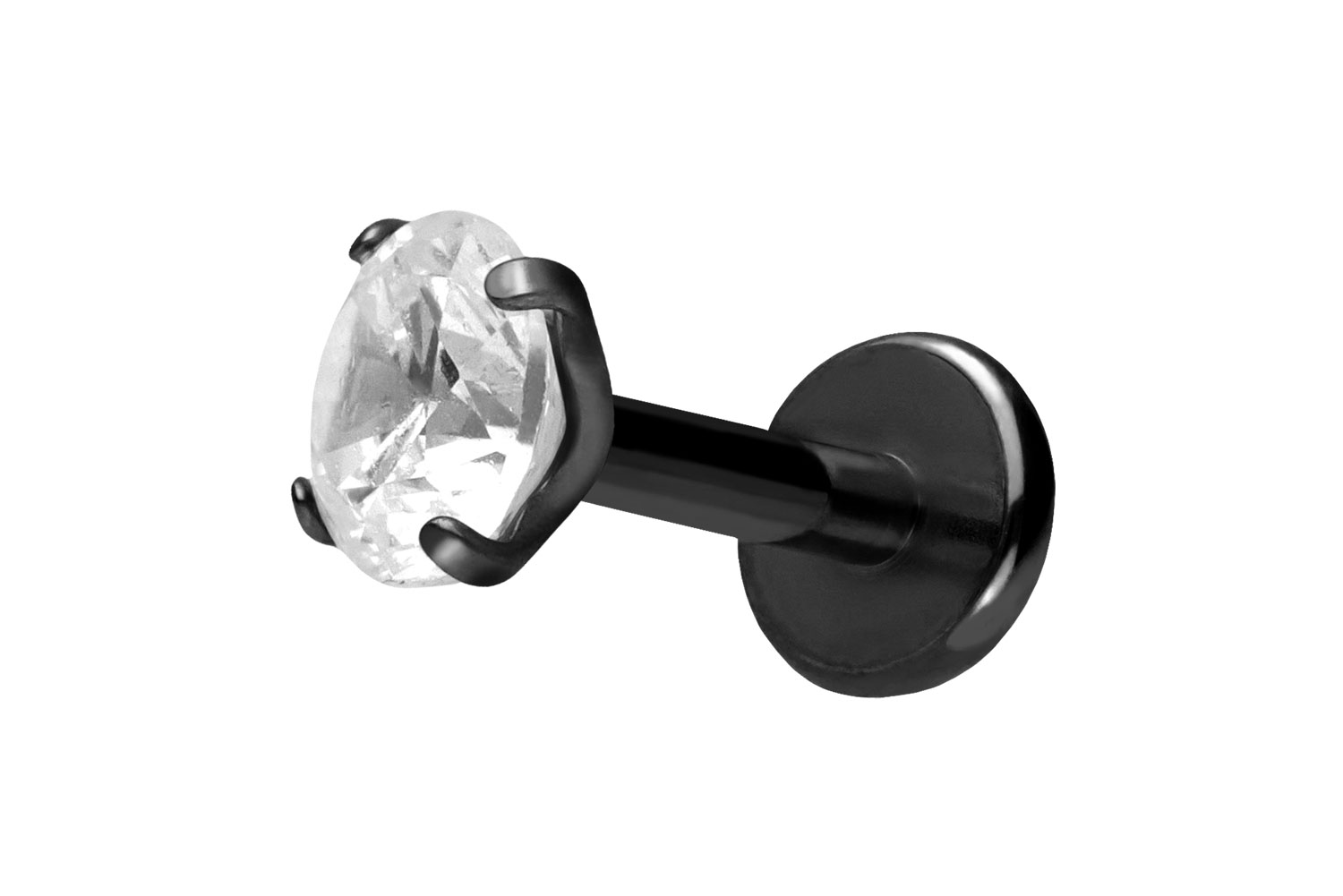 Titan Labret mit Push Fit EINGEFASSTER KRISTALL