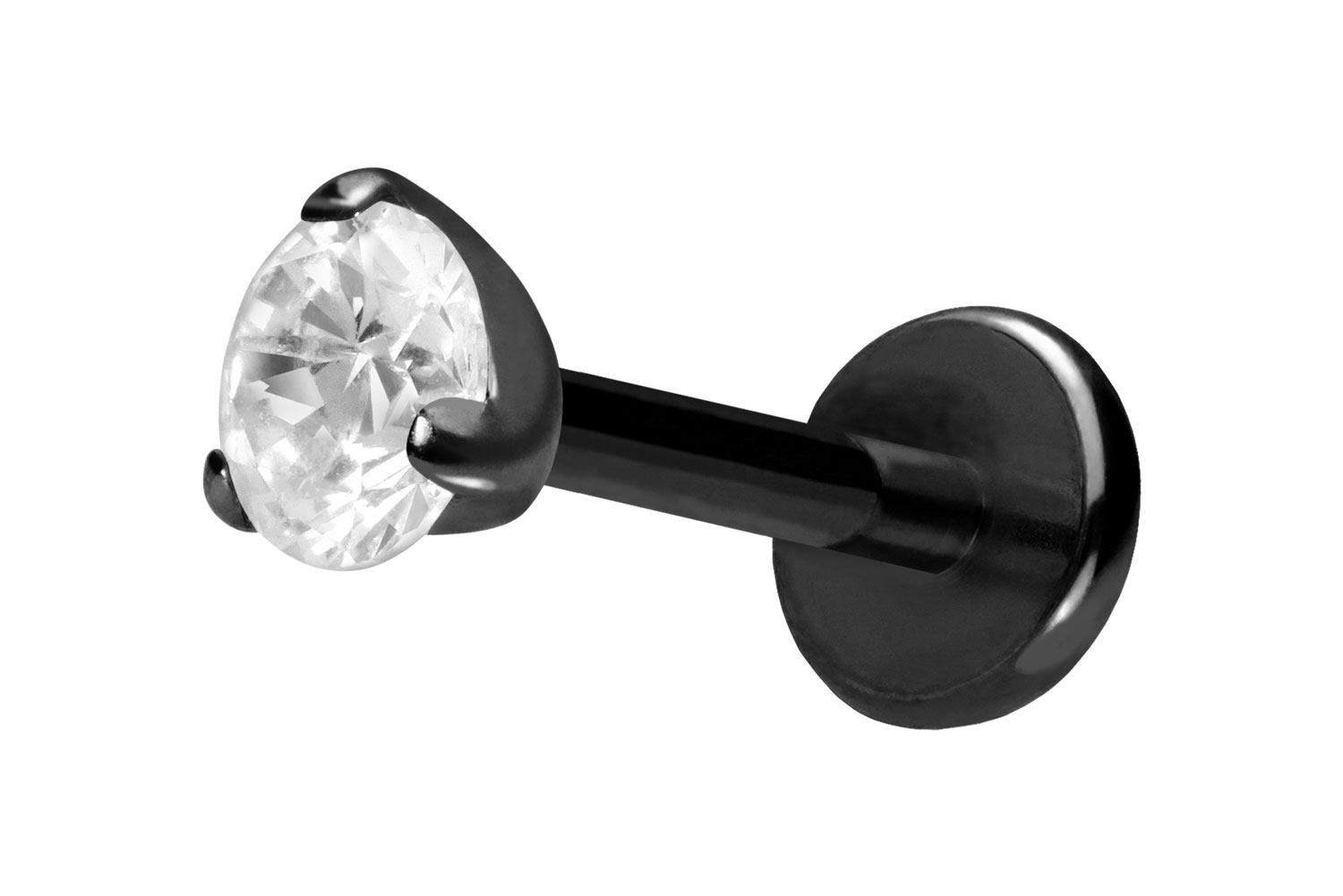 Titanium labret with push fit SET CRYSTAL