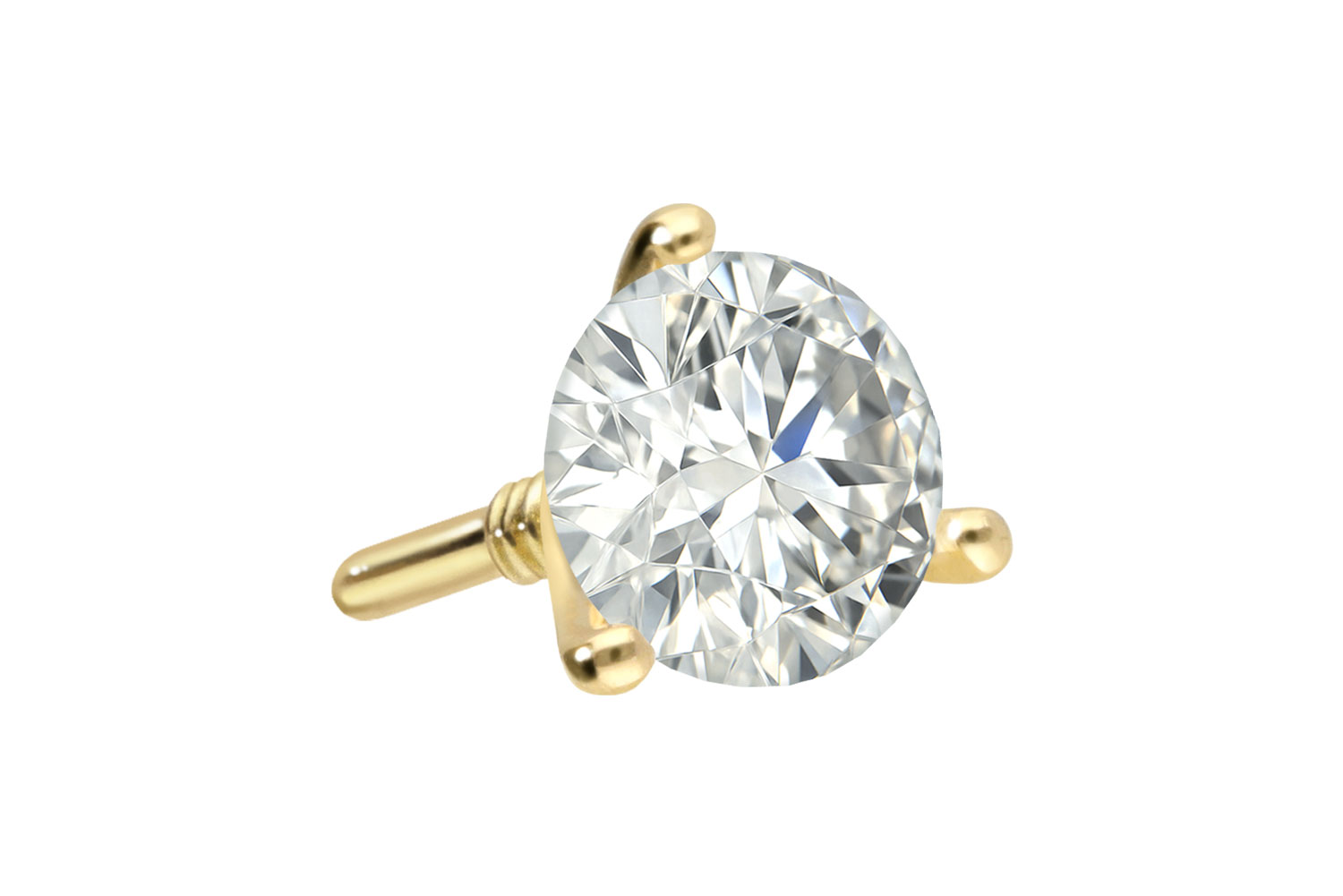 18 carat gold screw-in attachment with external thread DIAMOND