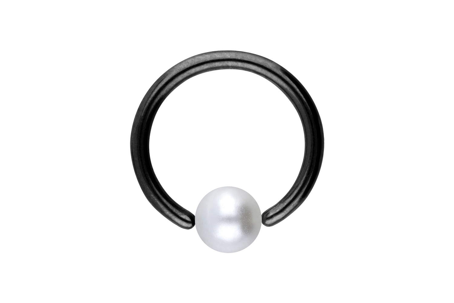 Titanium ball closure ring SYNTHETIC PEARL